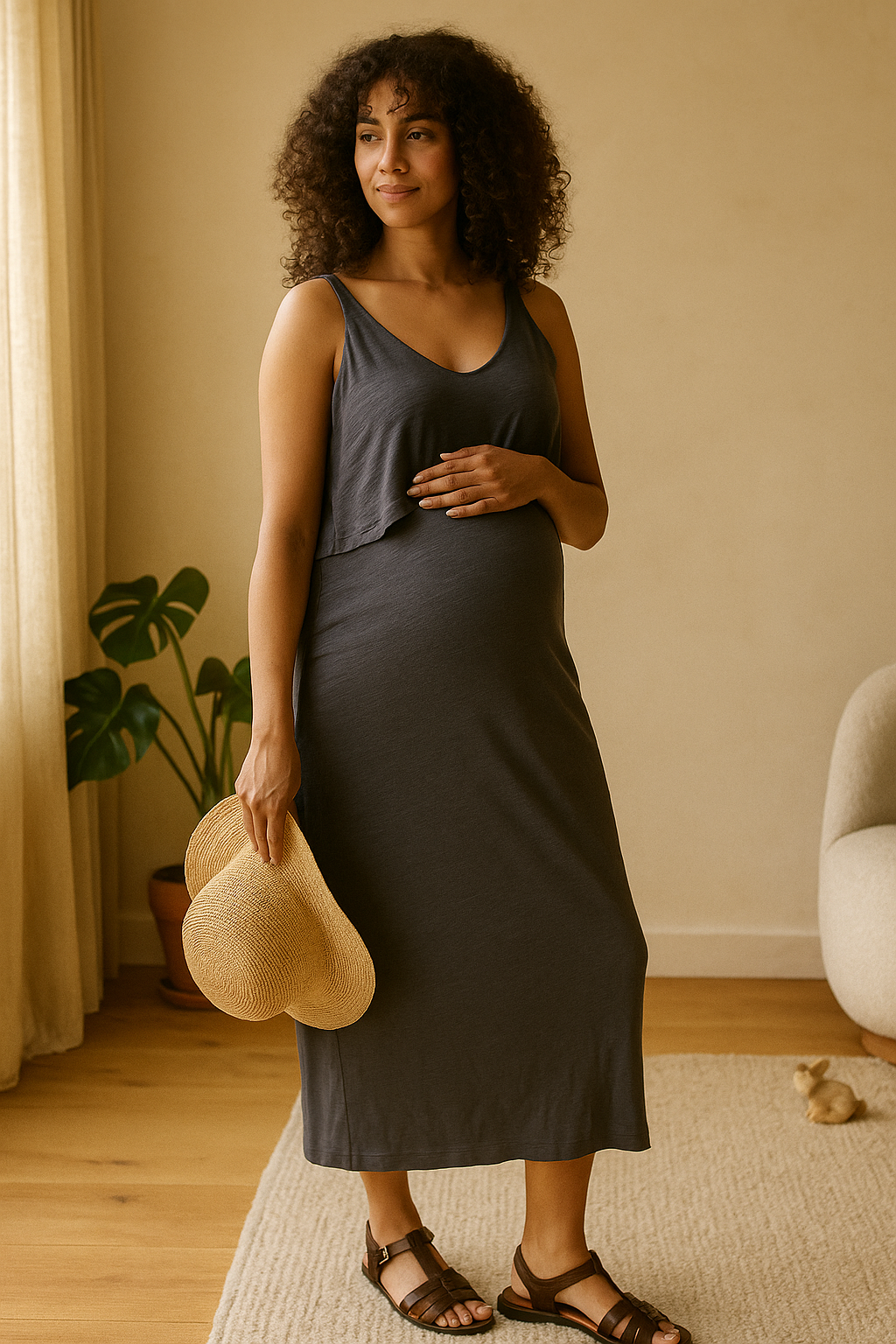 Kerry Nursing Dress – Soft Jersey Comfort with Easy Lift-Up Access