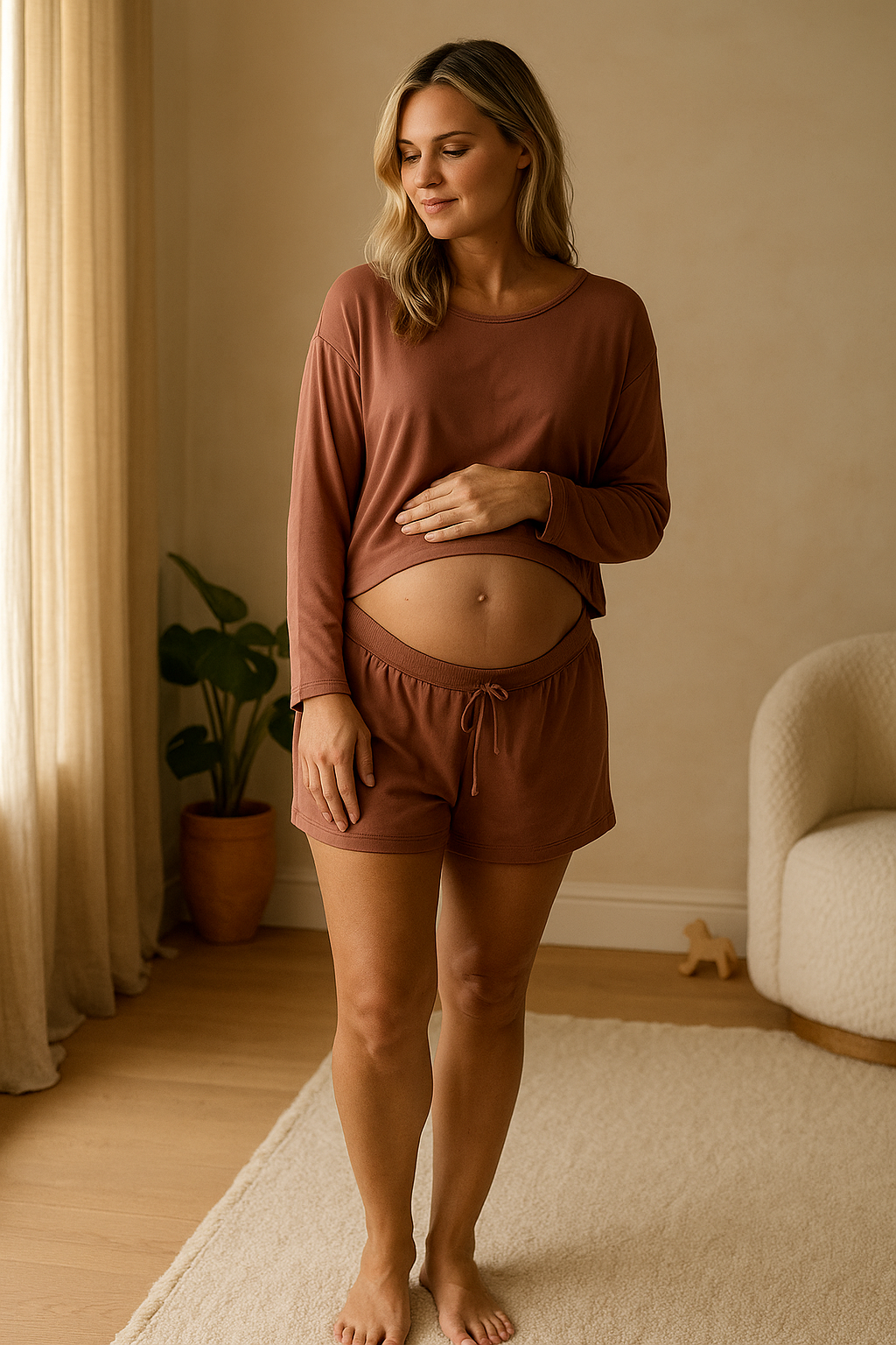 Bamboo Lounge Shorts – Soft, Breathable, and Nursing-Friendly