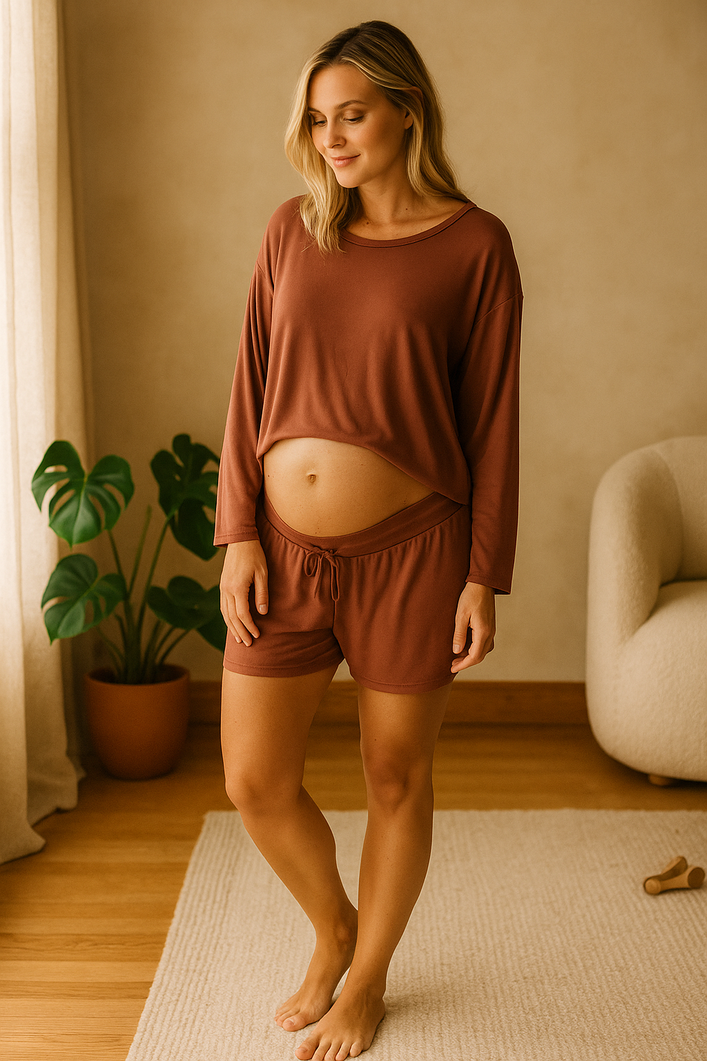 Bamboo Lounge Shorts – Soft, Breathable, and Nursing-Friendly