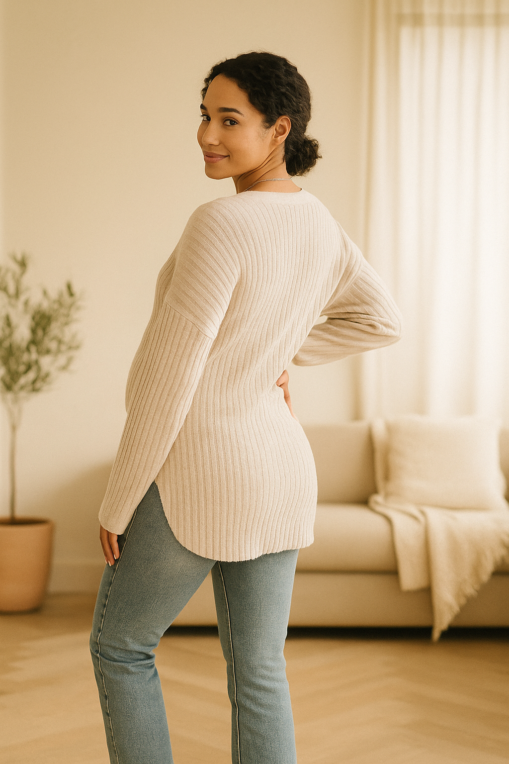 Soft Button Nursing Top – Gentle Access, Full-Day Comfort