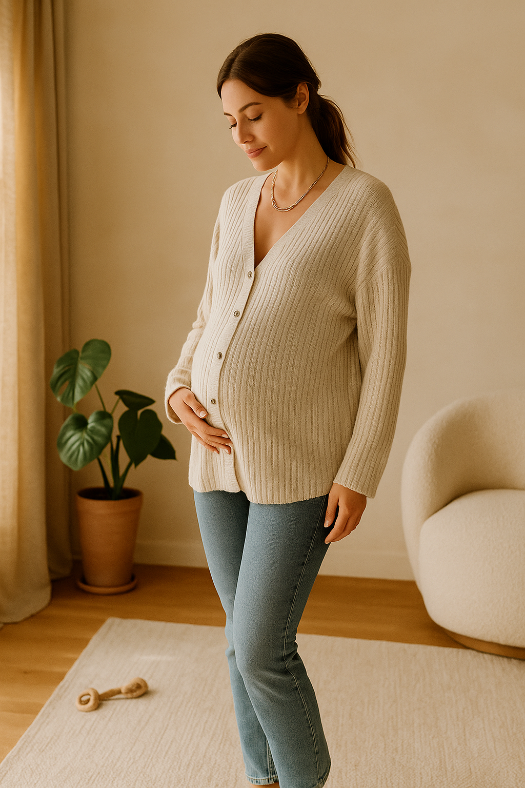 Soft Button Nursing Top – Gentle Access, Full-Day Comfort