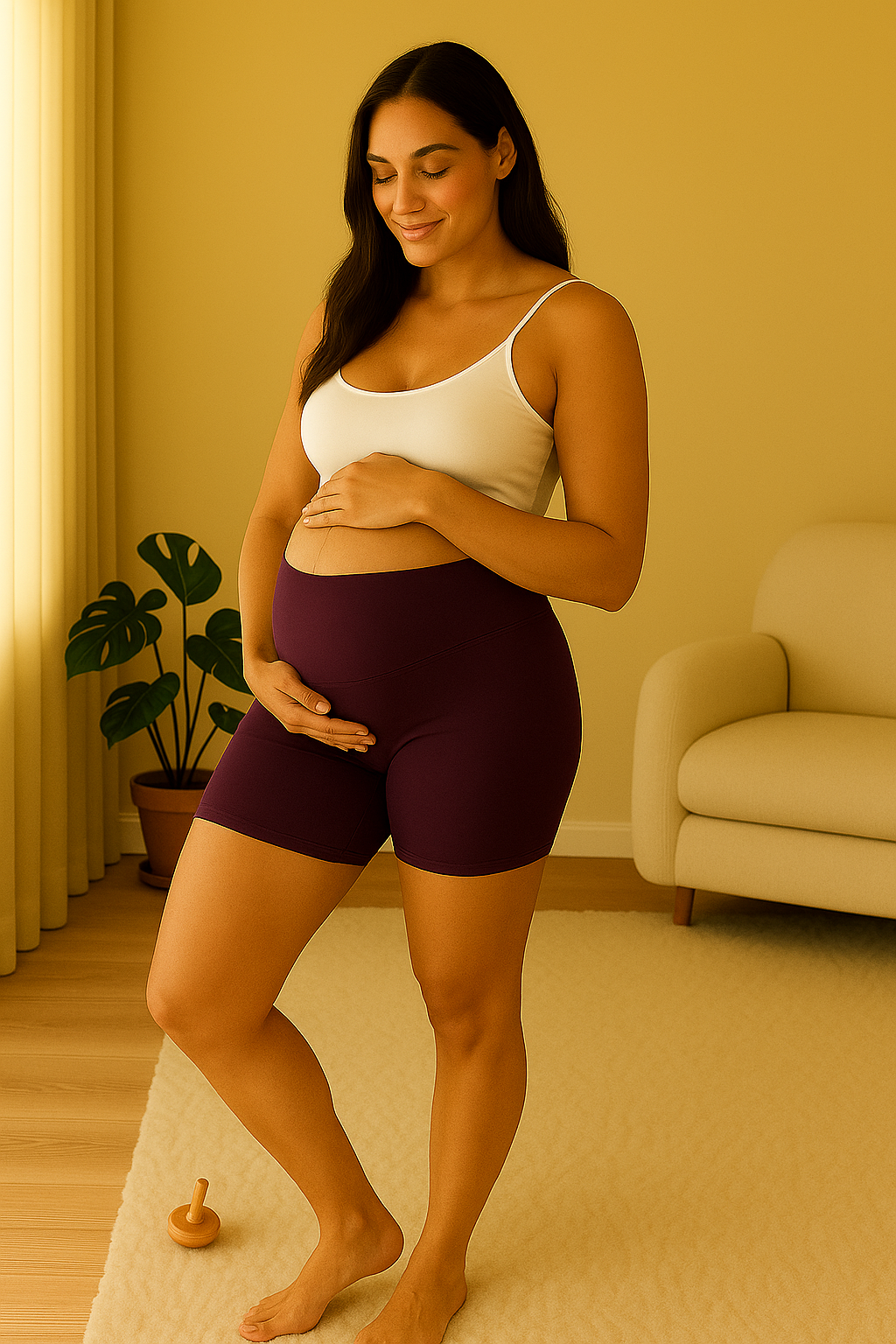 Soft High-Waist Yoga Shorts – Seamless Support, Calm Movement
