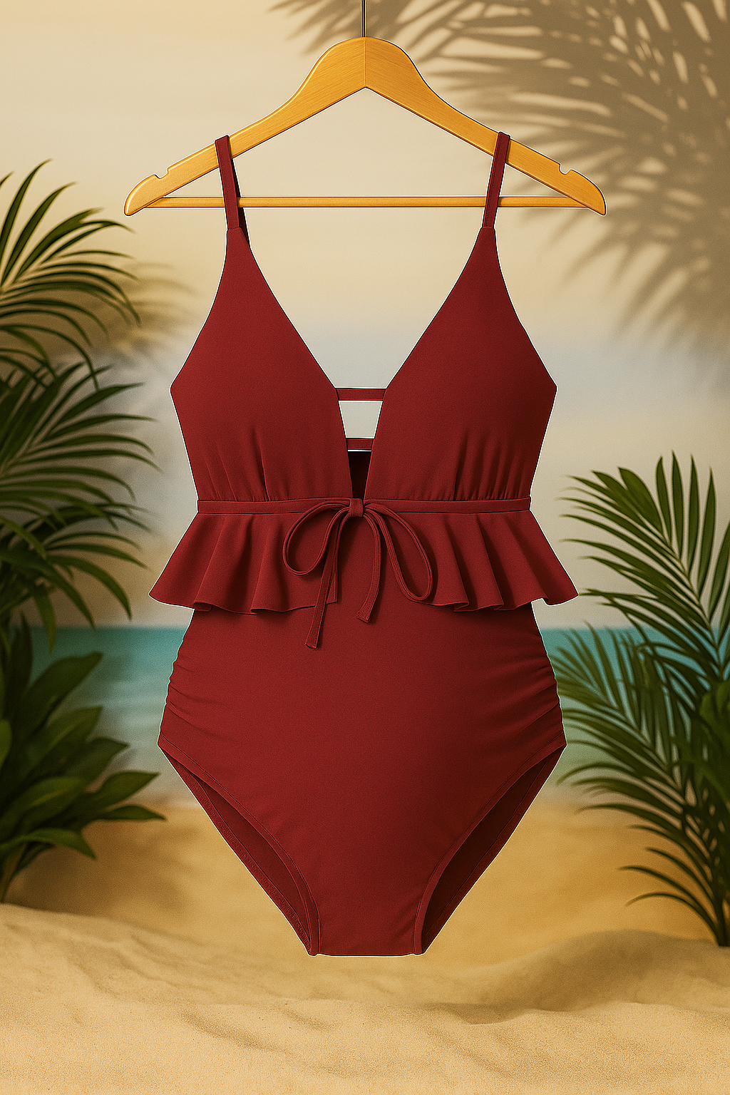 Elegant Zip-Front Maternity Swimsuit – Soft Support, Confident Ease