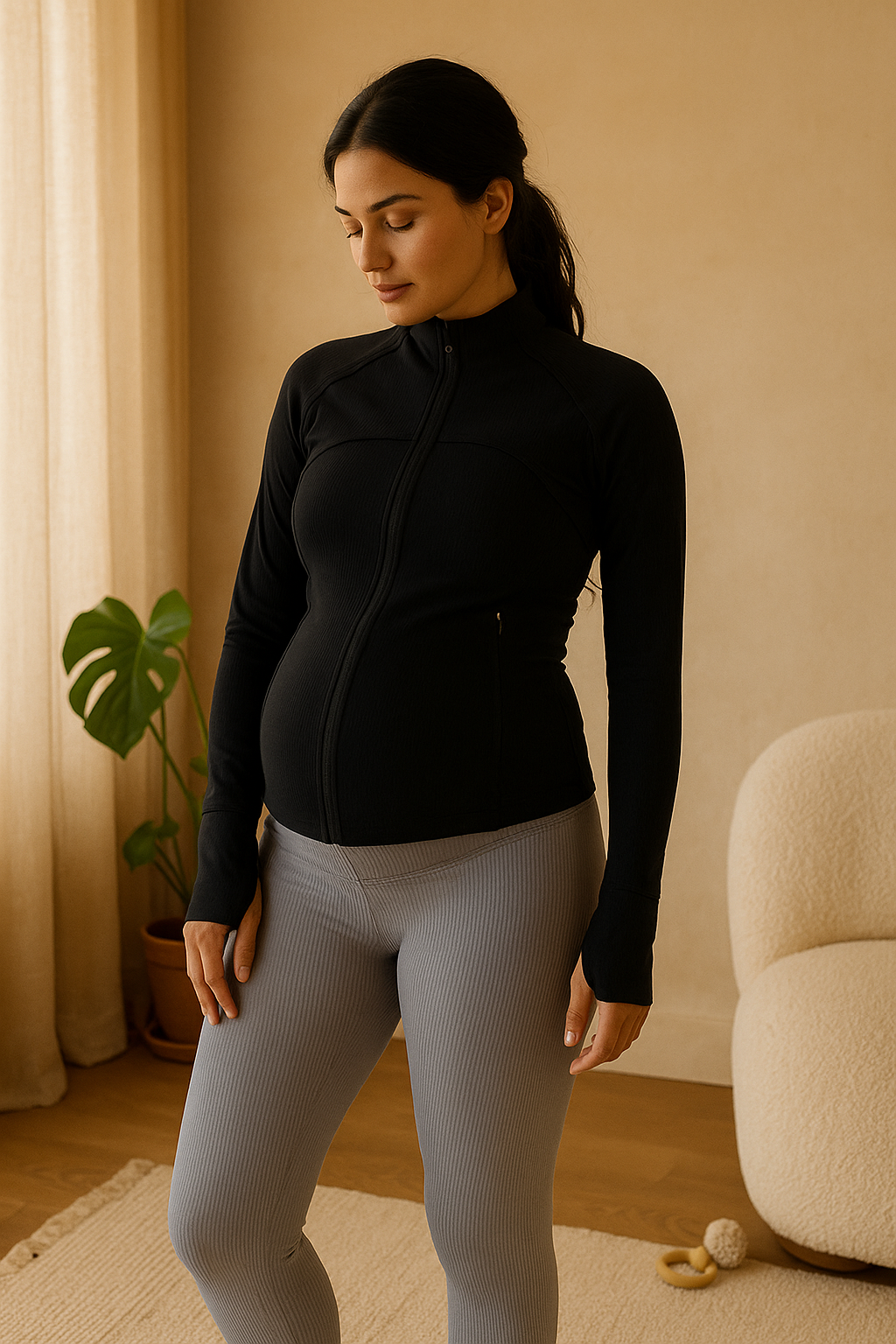 Soft Ribbed Zip-Up Active Top – Movement, Made Gentle