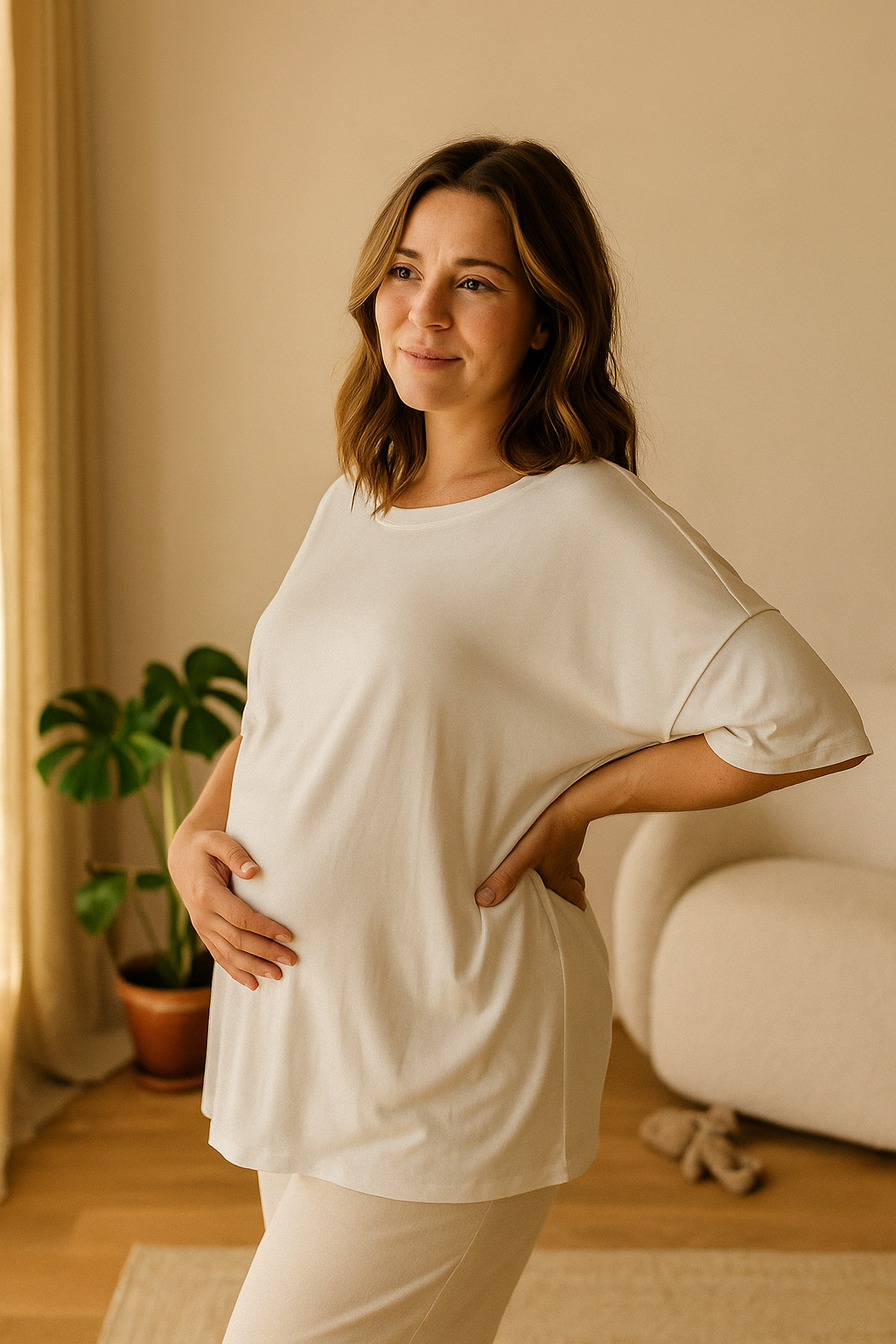 Oversized Soft Sleep Shirt – Stretchy Calm for Real Rest