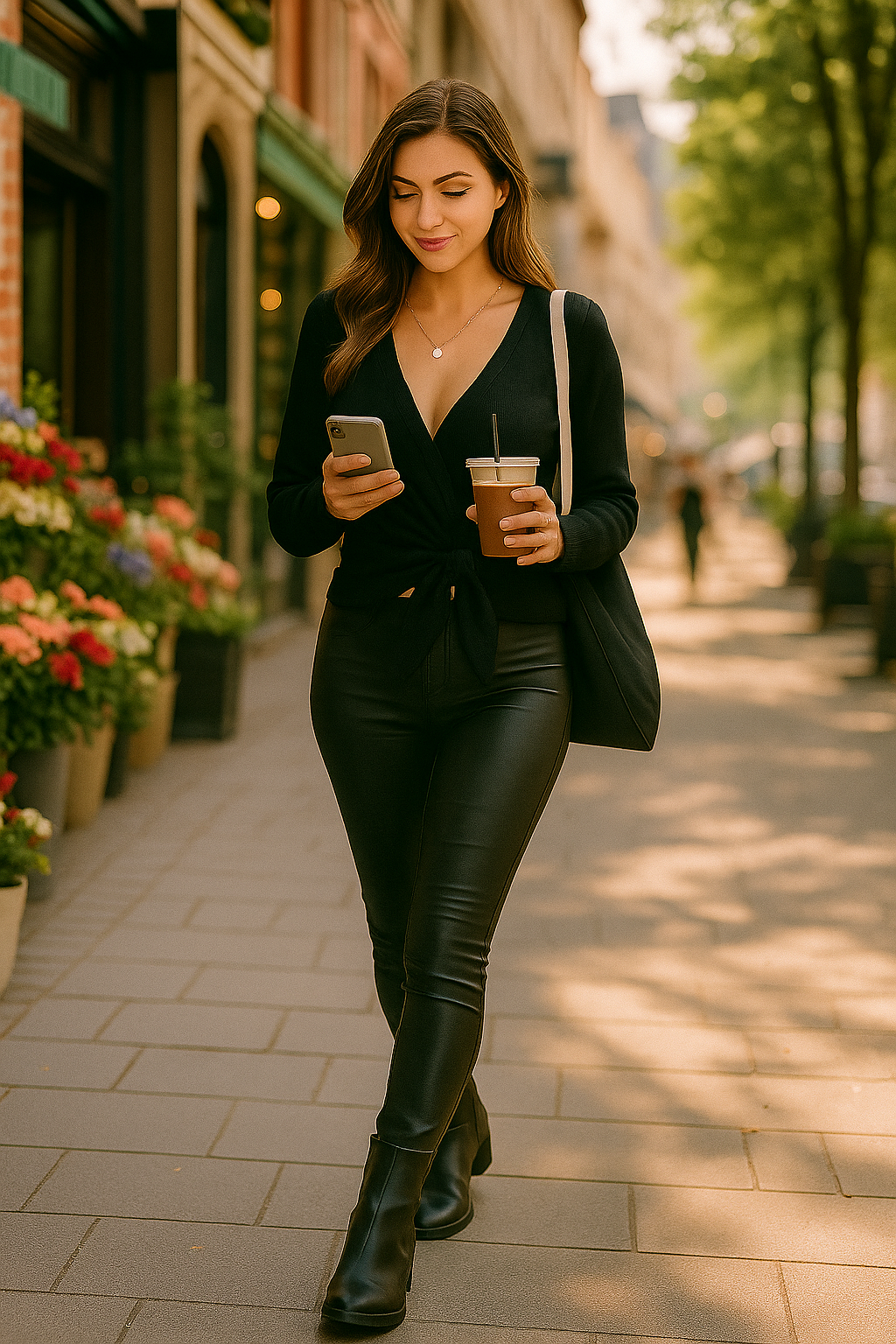 Soft Knit Sweater Tie Side Sleeve Style