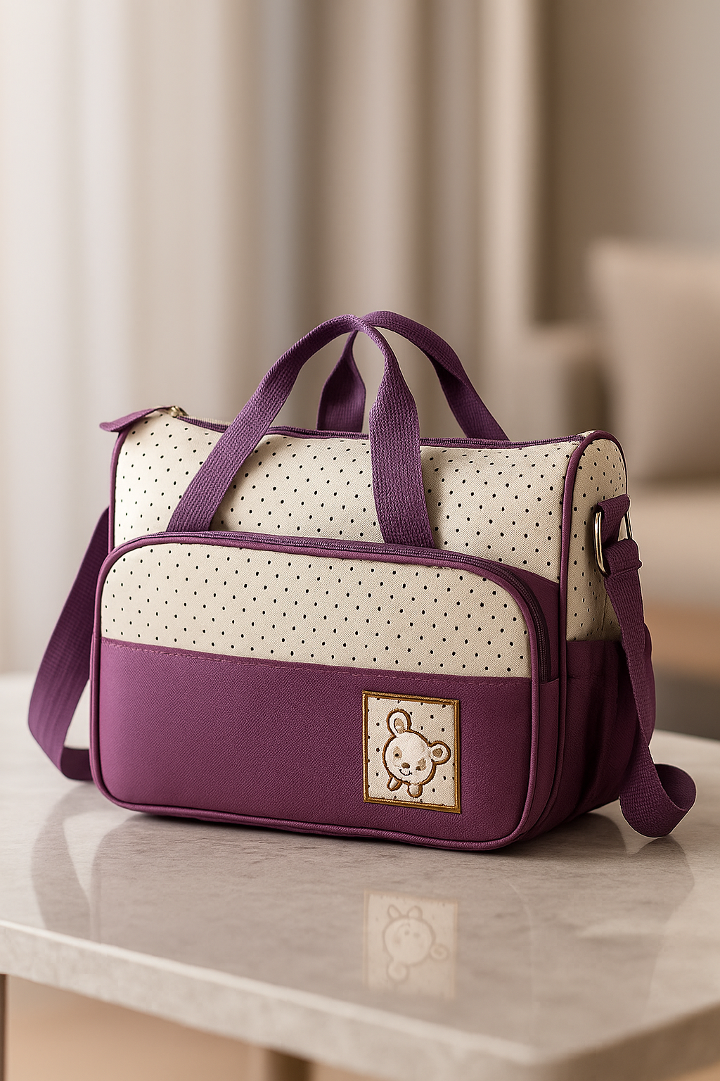 Oxford Cloth 4-Piece Diaper Bag Set – Large Tote, Small Tote, Bottle Bag & Meal Bag for Moms on the Go