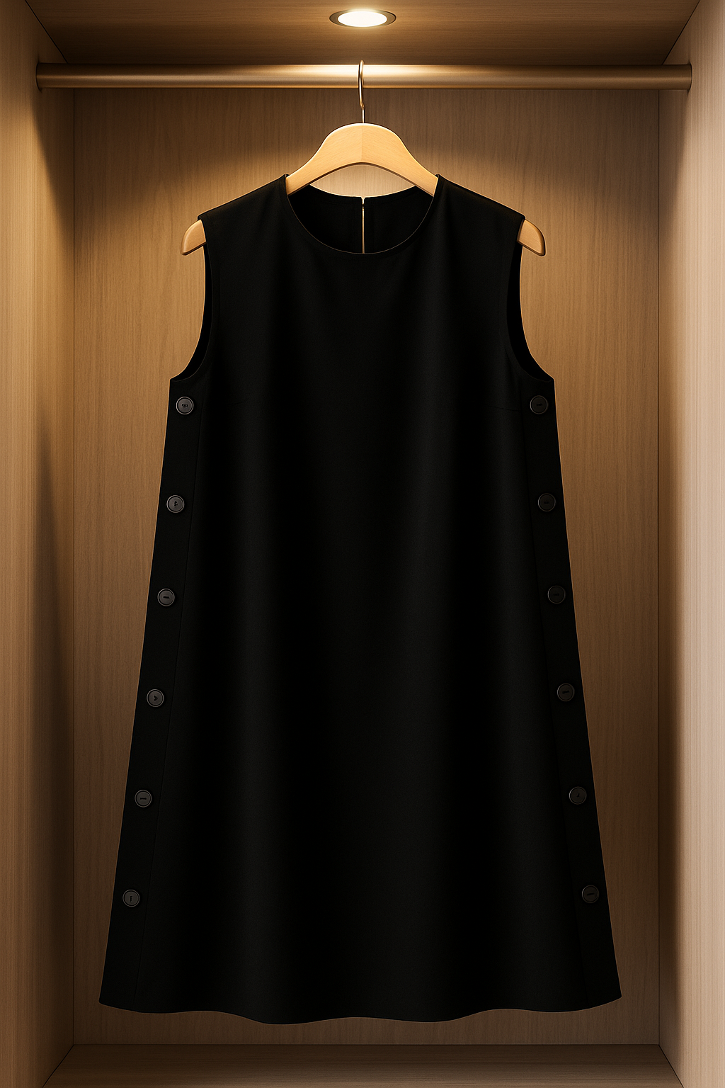Black Nursing Dress – A-Line Fit with Buttons