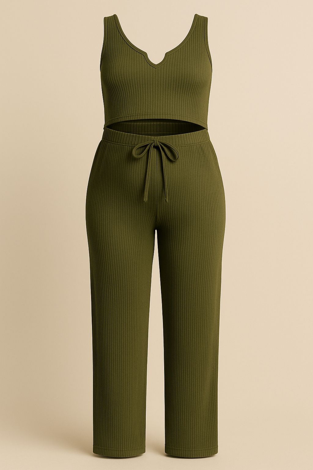 Maternity Pajama Set Sleeveless Top Elastic Waist Pants