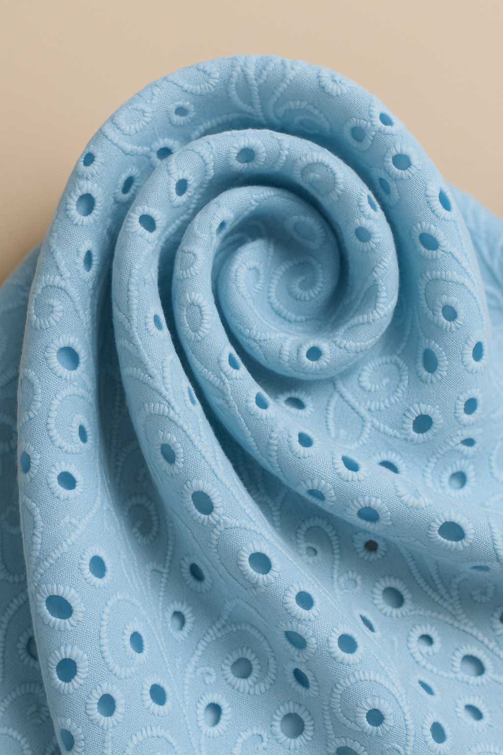 Embroidered Cotton Dress Button Front Breezy Blue
