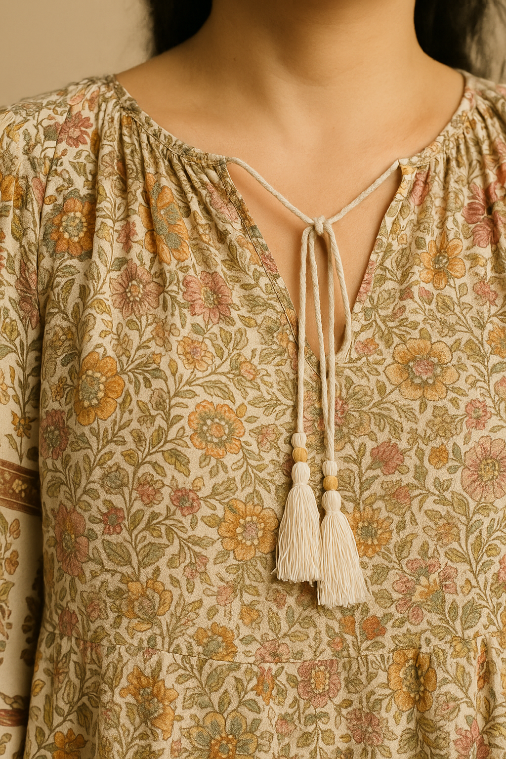 Elegant V Neck Maxi Dress Printed Flowy