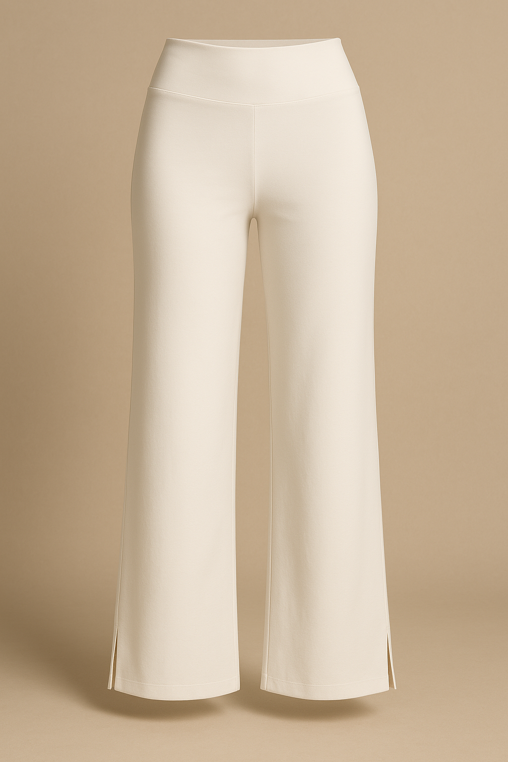 Soft Flare Yoga Pants with Side Splits White