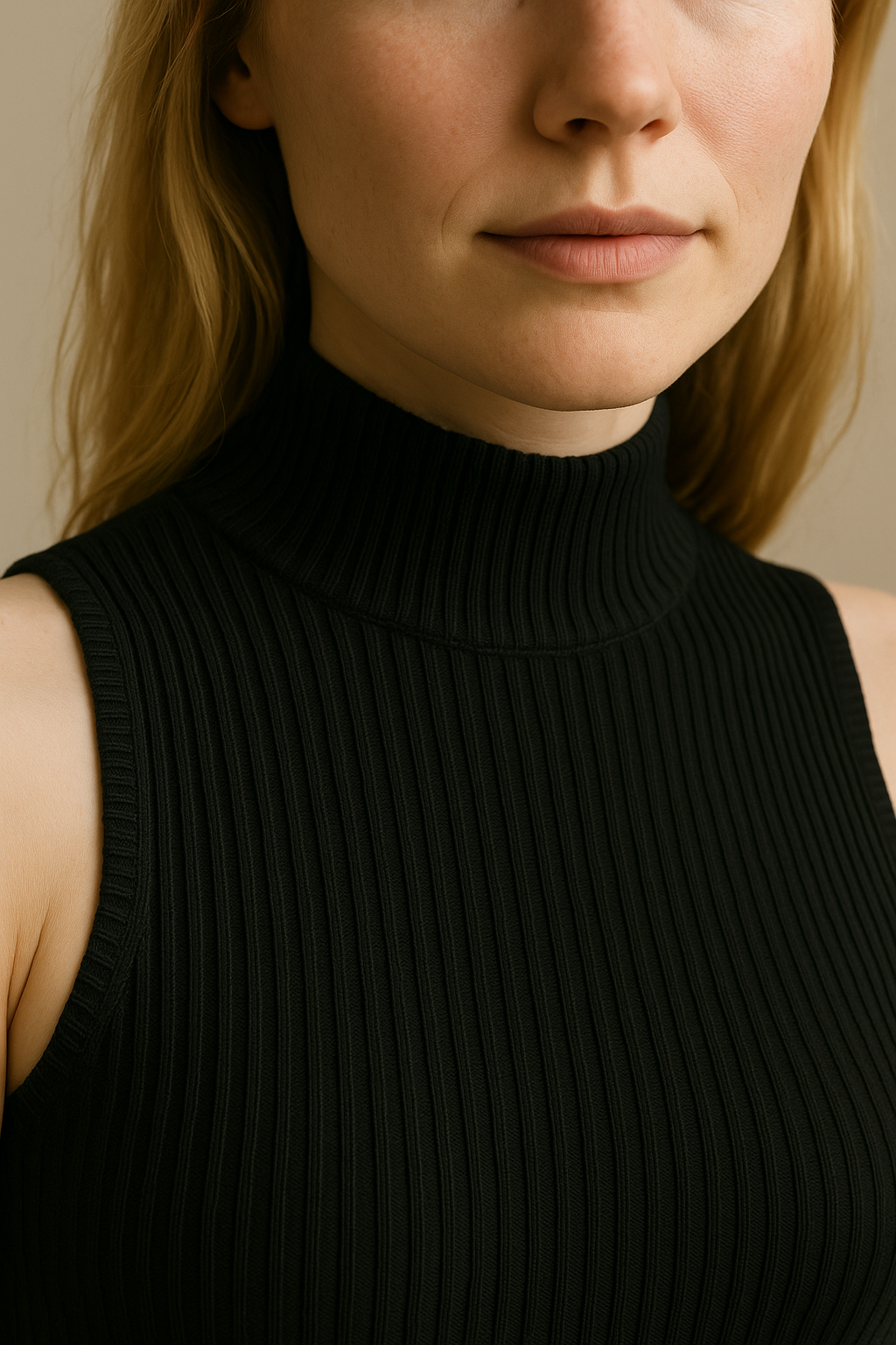 Sleeveless Turtleneck Maternity Maxi Dress Black