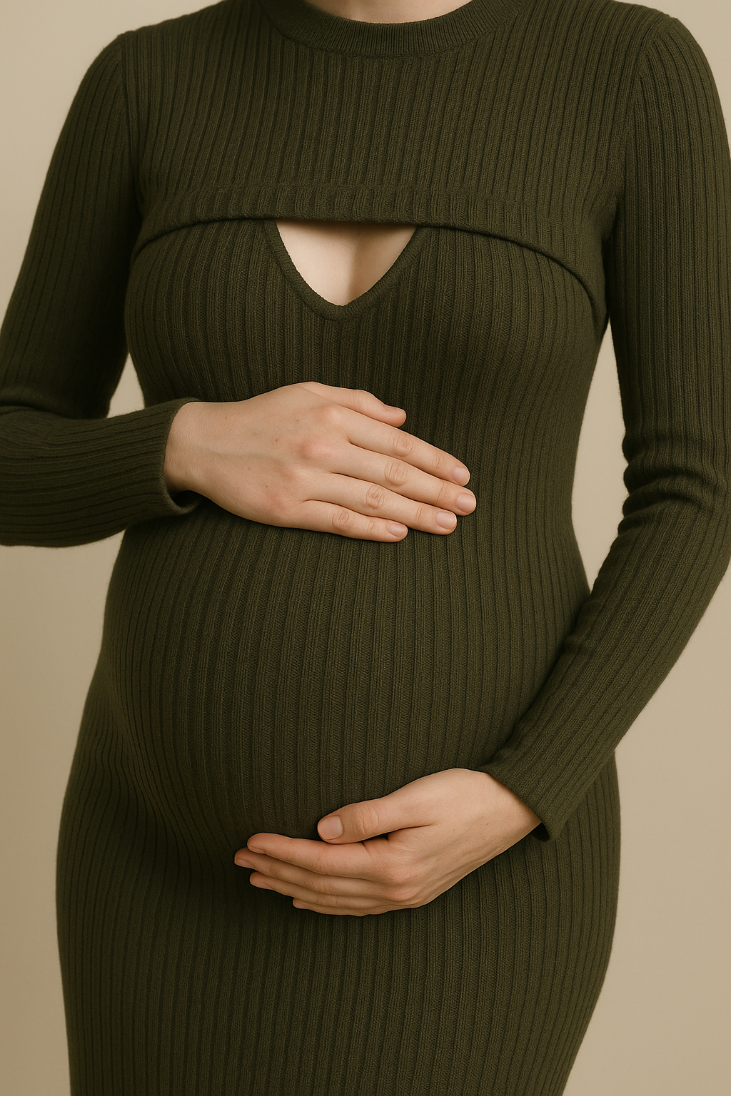 Embrace Knit Maternity & Nursing Dress with Lift-Up Access
