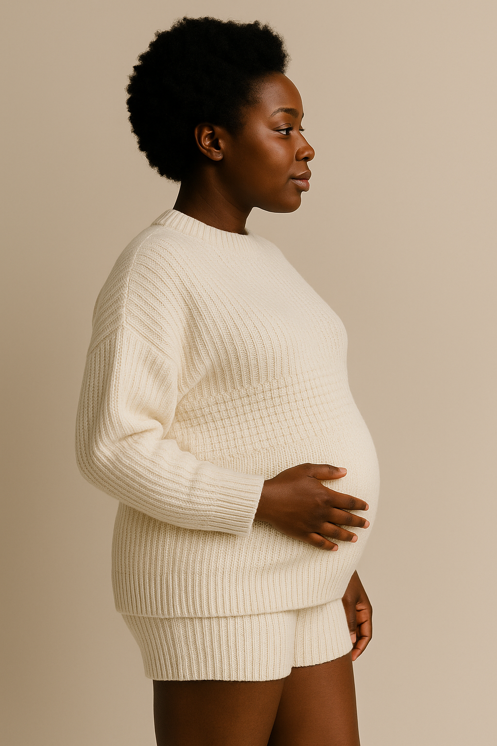 White Organic Cotton Sweater Oversized Eco Friendly Set