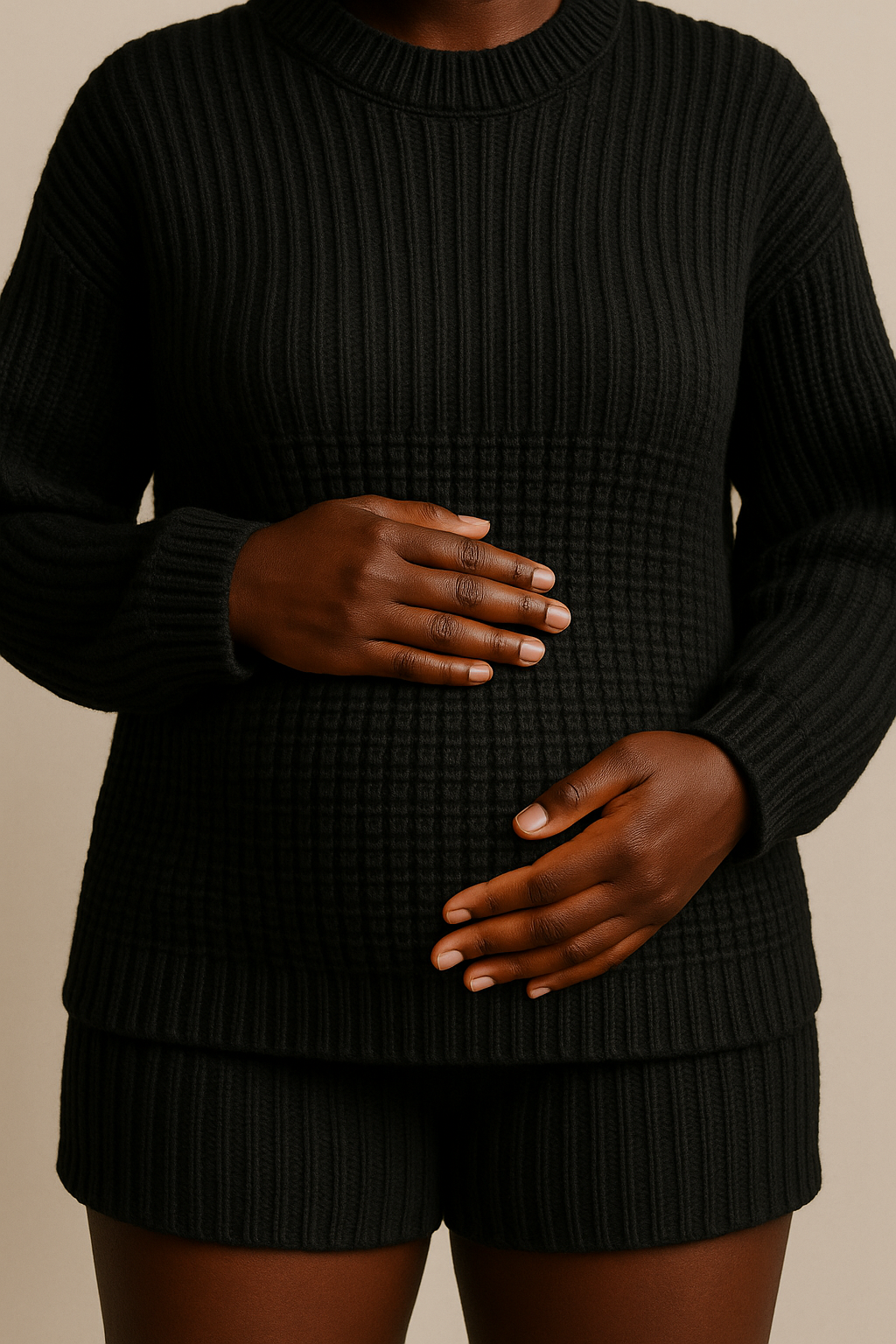Black Organic Cotton Sweater Oversized Eco Friendly Set