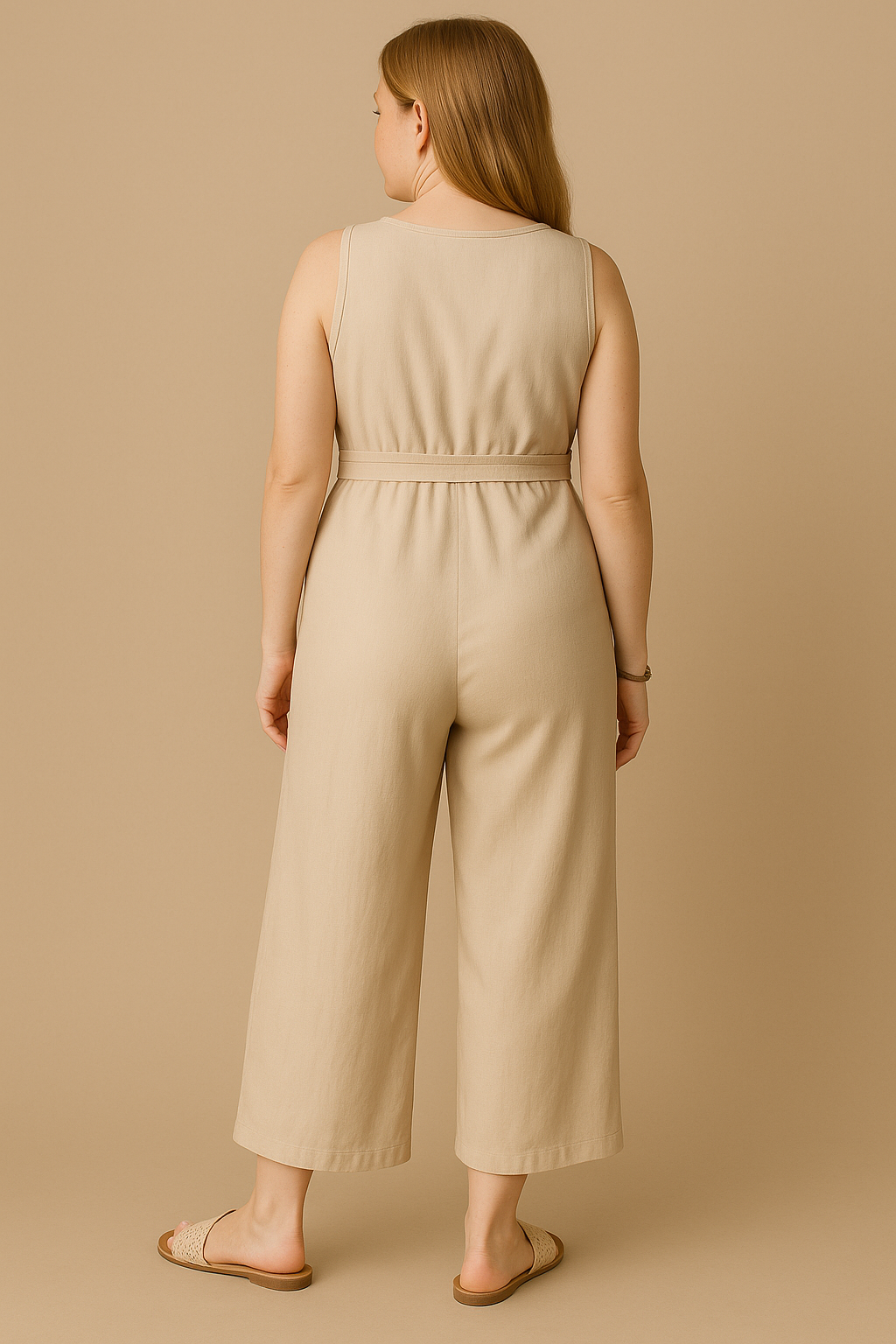 Maternity Sleeveless Jumpsuit Solid Color Comfortable Casual Wear