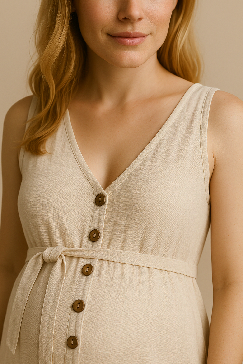 Maternity Sleeveless Jumpsuit Solid Color Comfortable Casual Wear