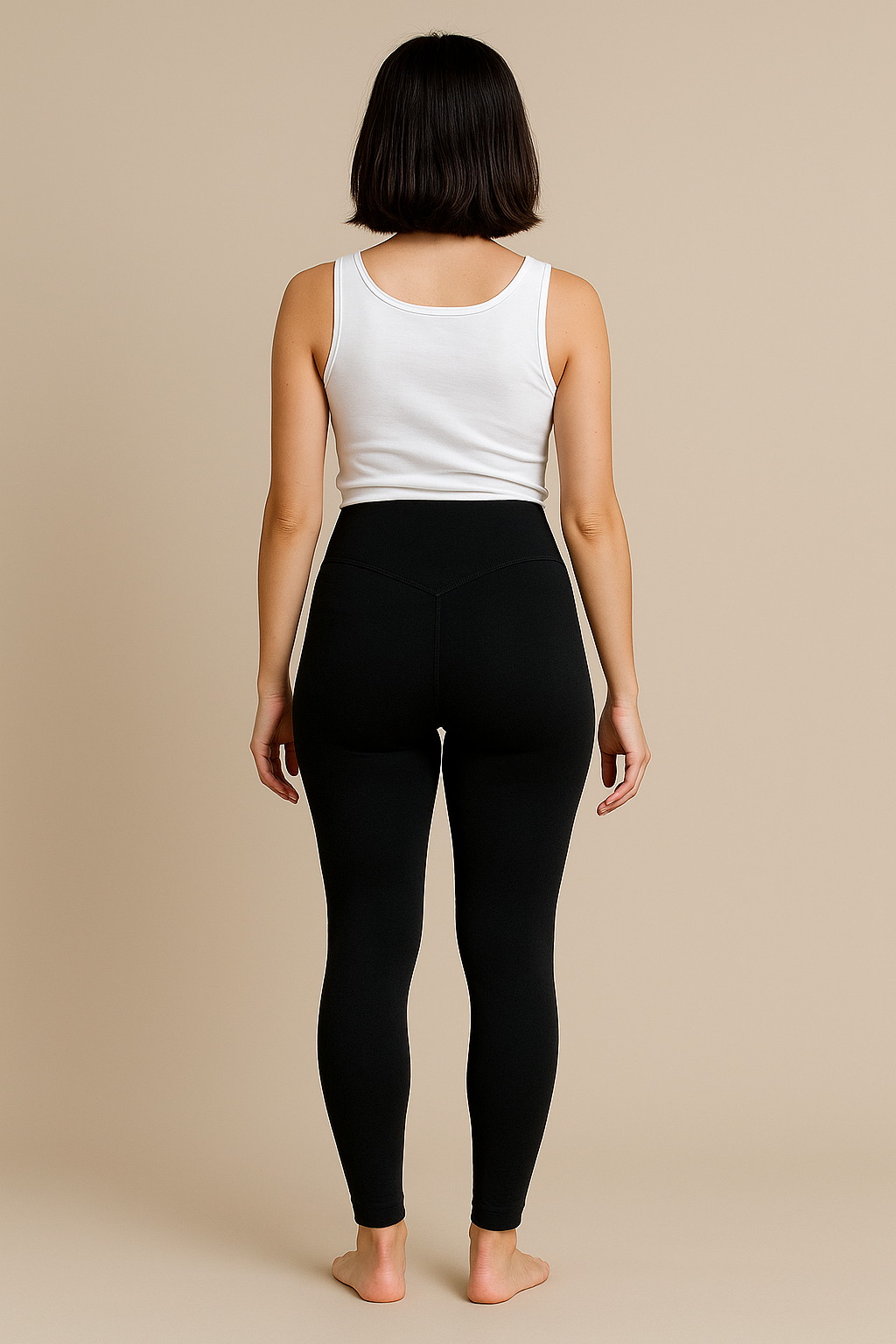 Black Maternity Leggings with Belly Support