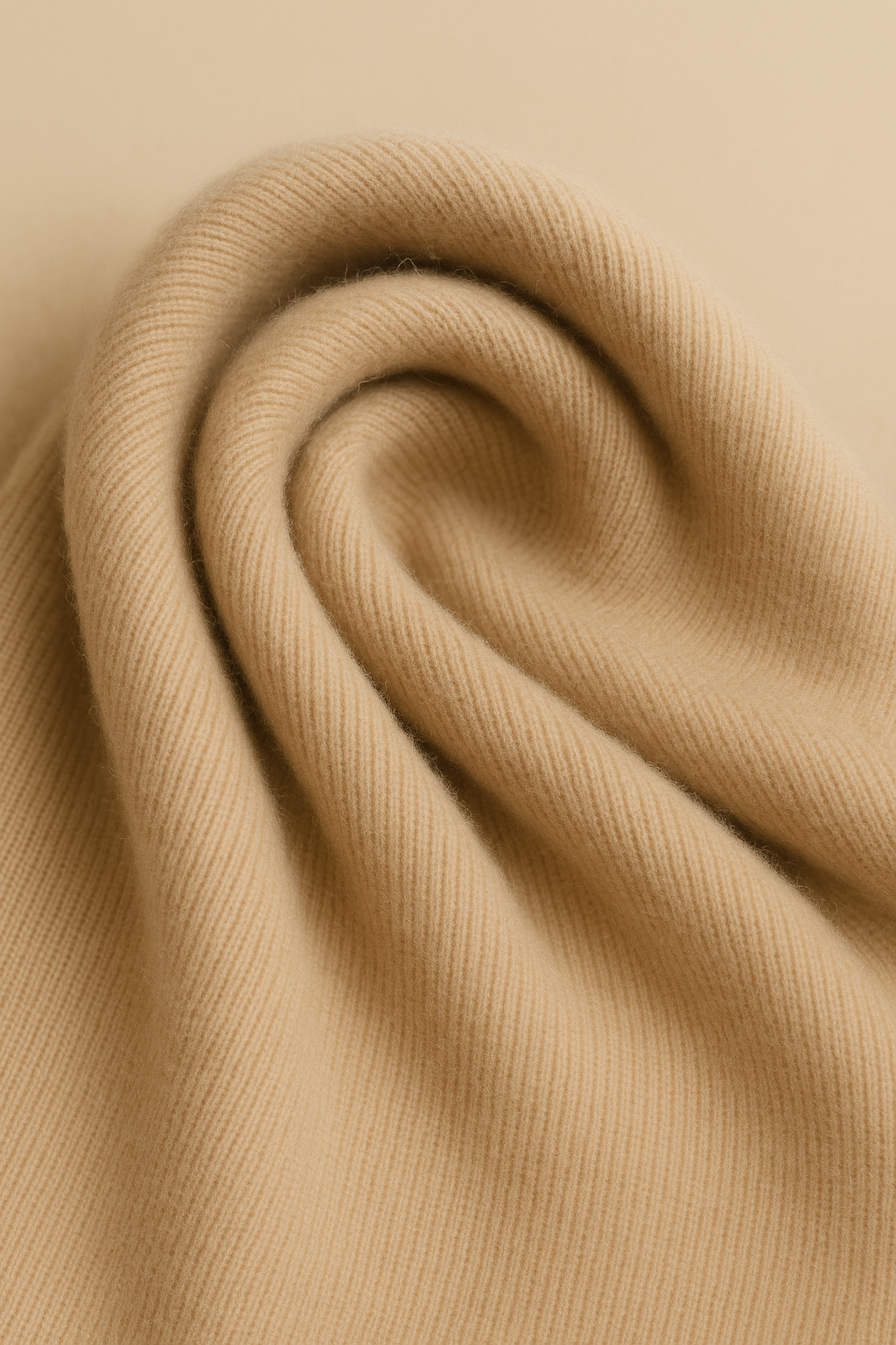 Slim-Fitting Long-Sleeved Maternity Knit Dress in Beige