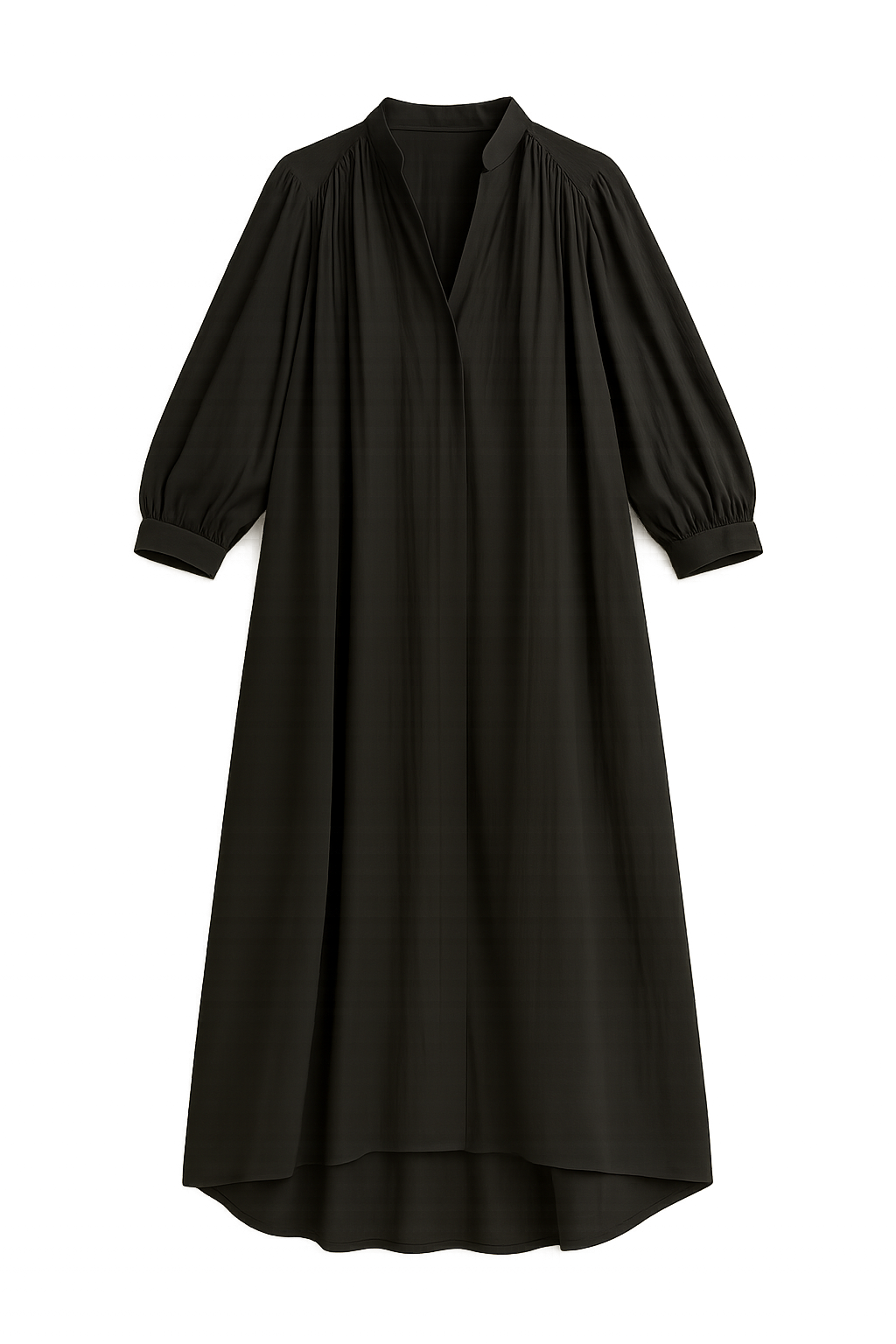 Women's Oversized Black Pleated Maxi Dress