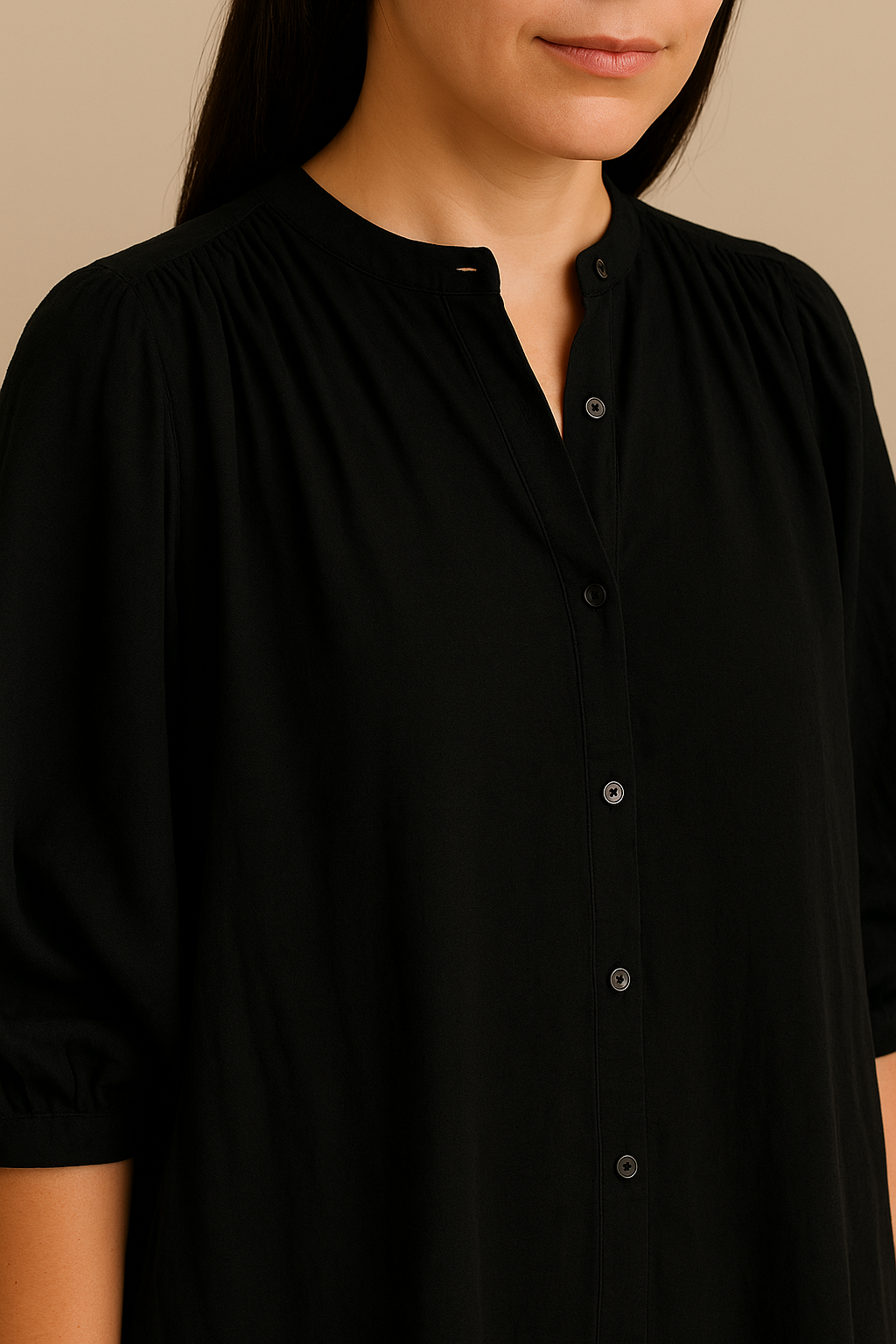 Women's Oversized Black Pleated Maxi Dress