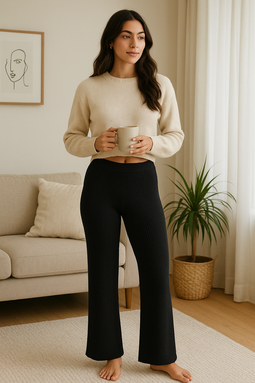 Everyday Chic Maternity Trousers – Soft Wide-Leg Pants with Stretch Waistband for All-Day Comfort