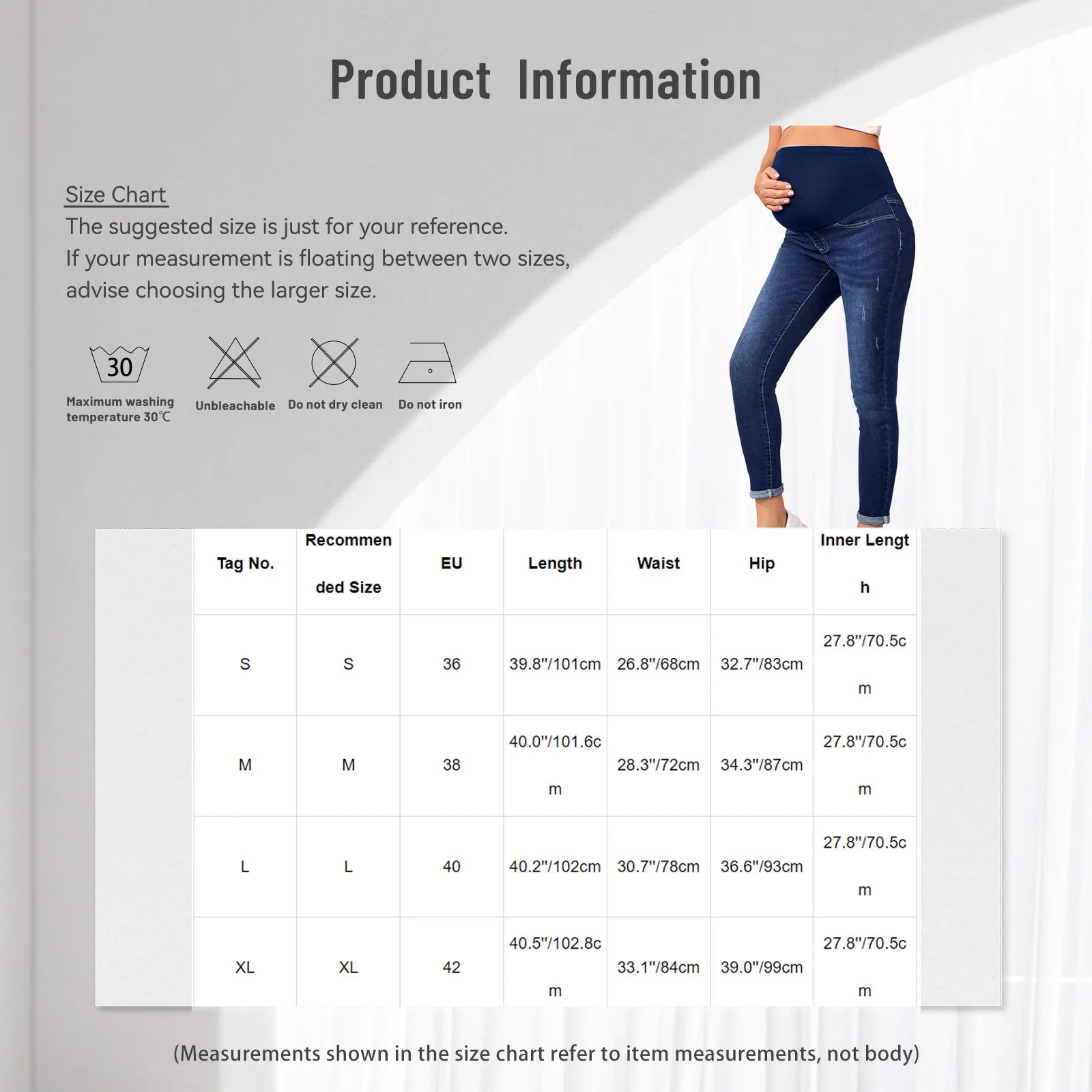 High Waist Blue Maternity Jeans – Stretchy Supportive Denim for Pregnant Women