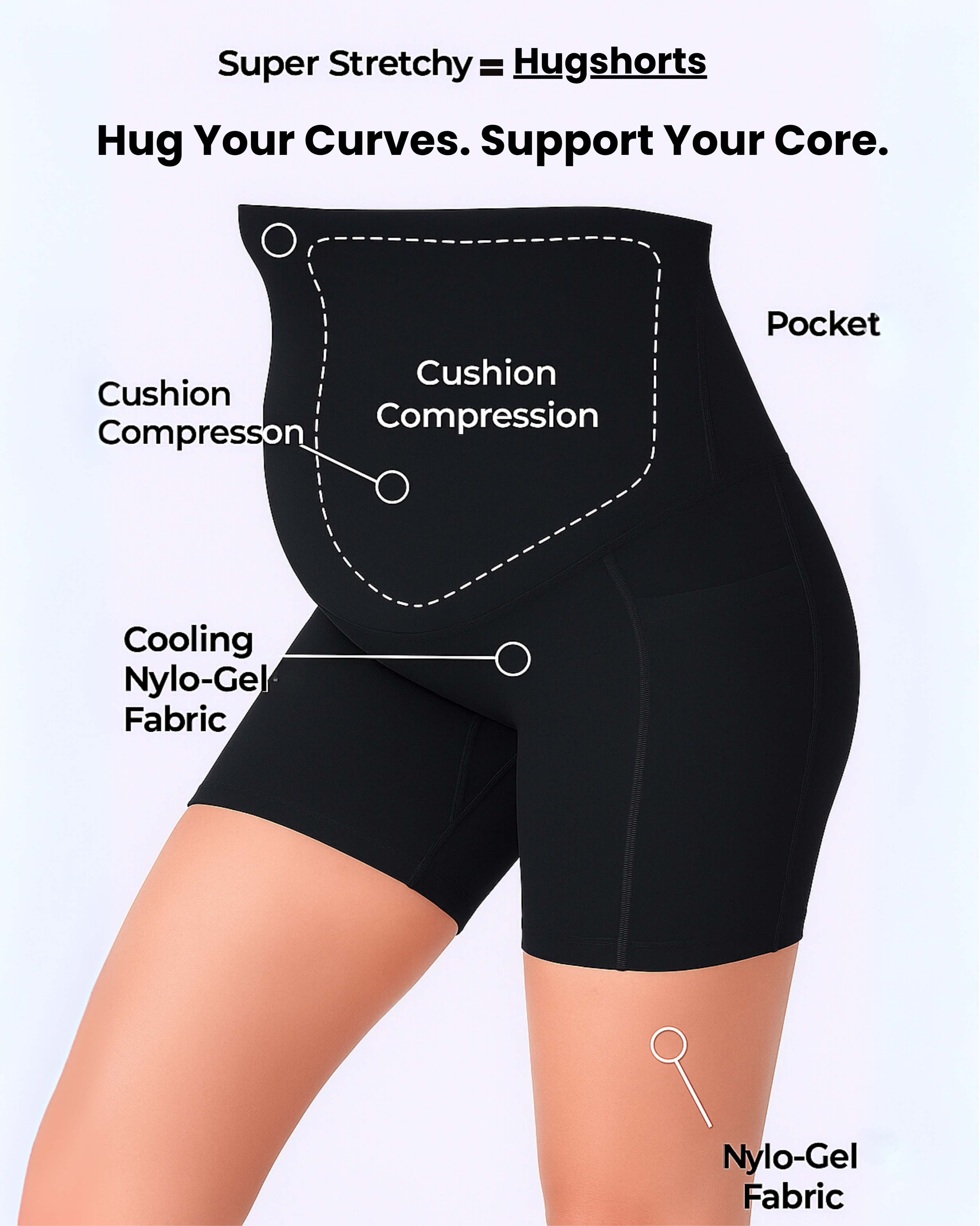 HugShort– Supportive Legging Beige
