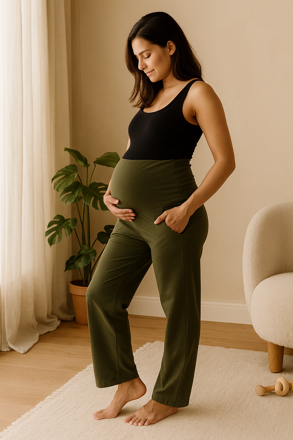 Soft Maternity Joggers – Gentle Belly Support & Pockets for Pregnancy to Postpartum