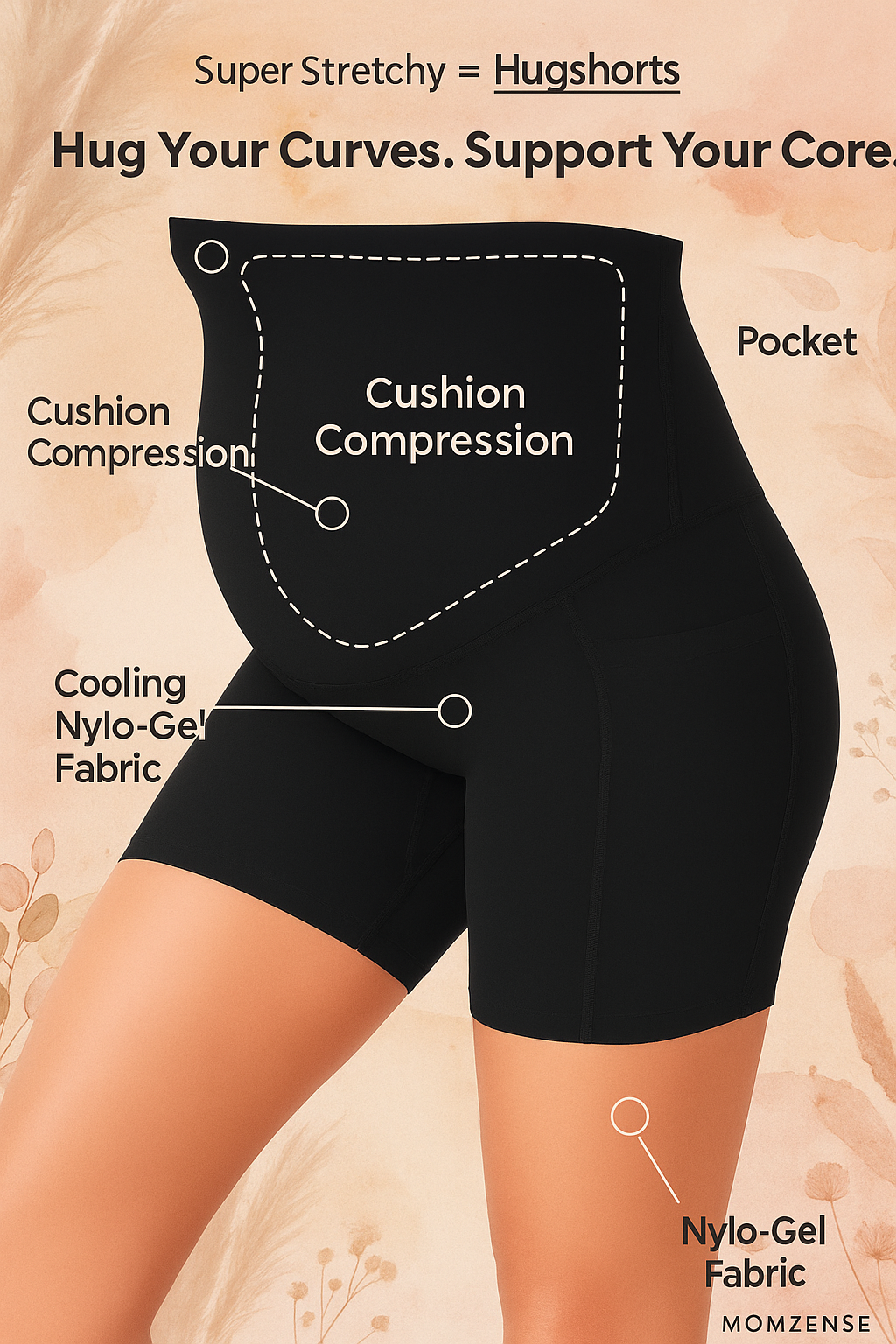 HugShort– Supportive Legging Black