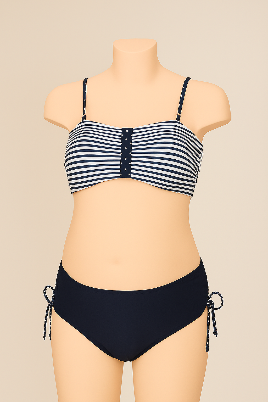 Striped Maternity Bikini – Soft Stretch, Adjustable Comfort