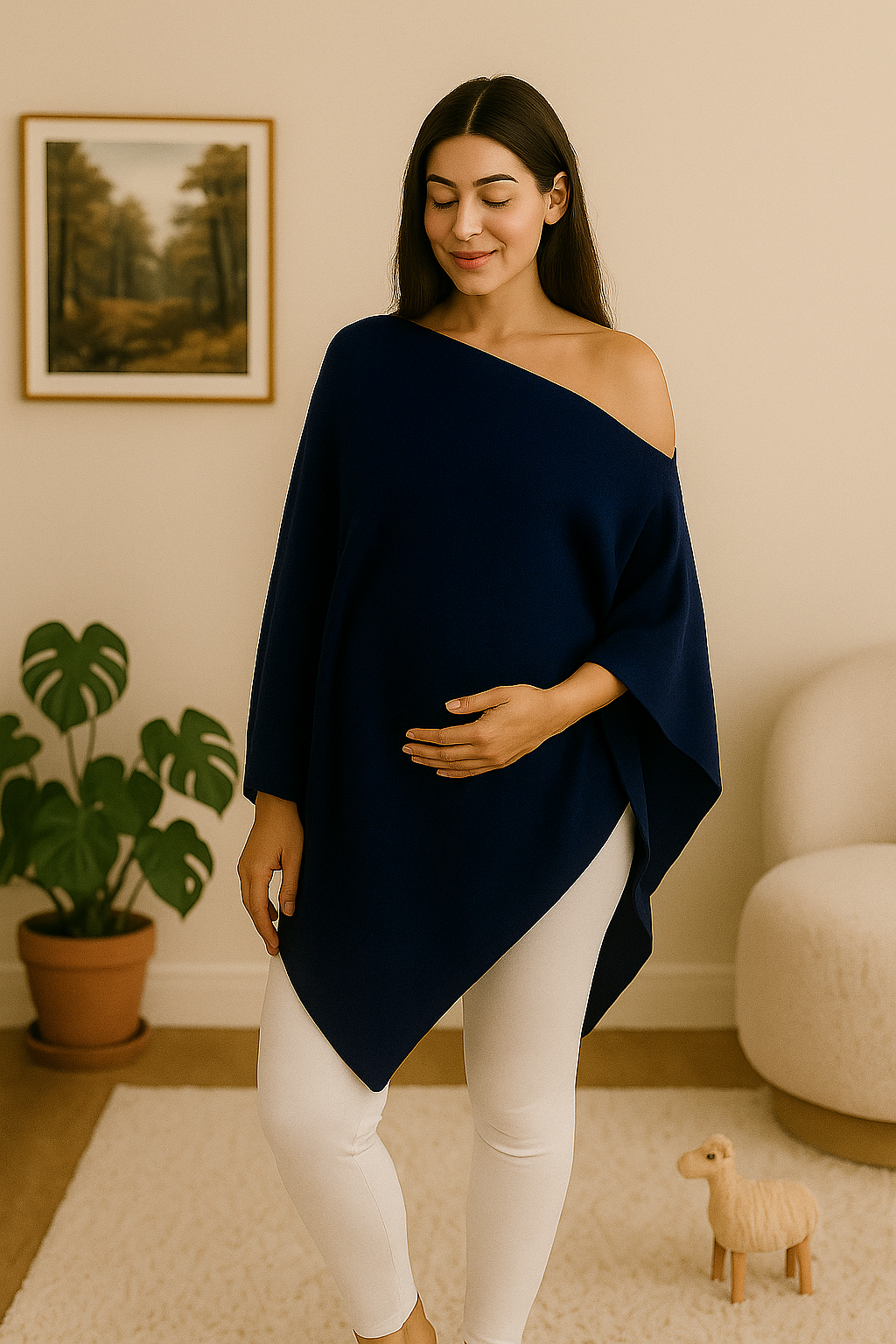 Beige Cashmere Poncho for Women – Soft, Cozy & Chic Layering Piece