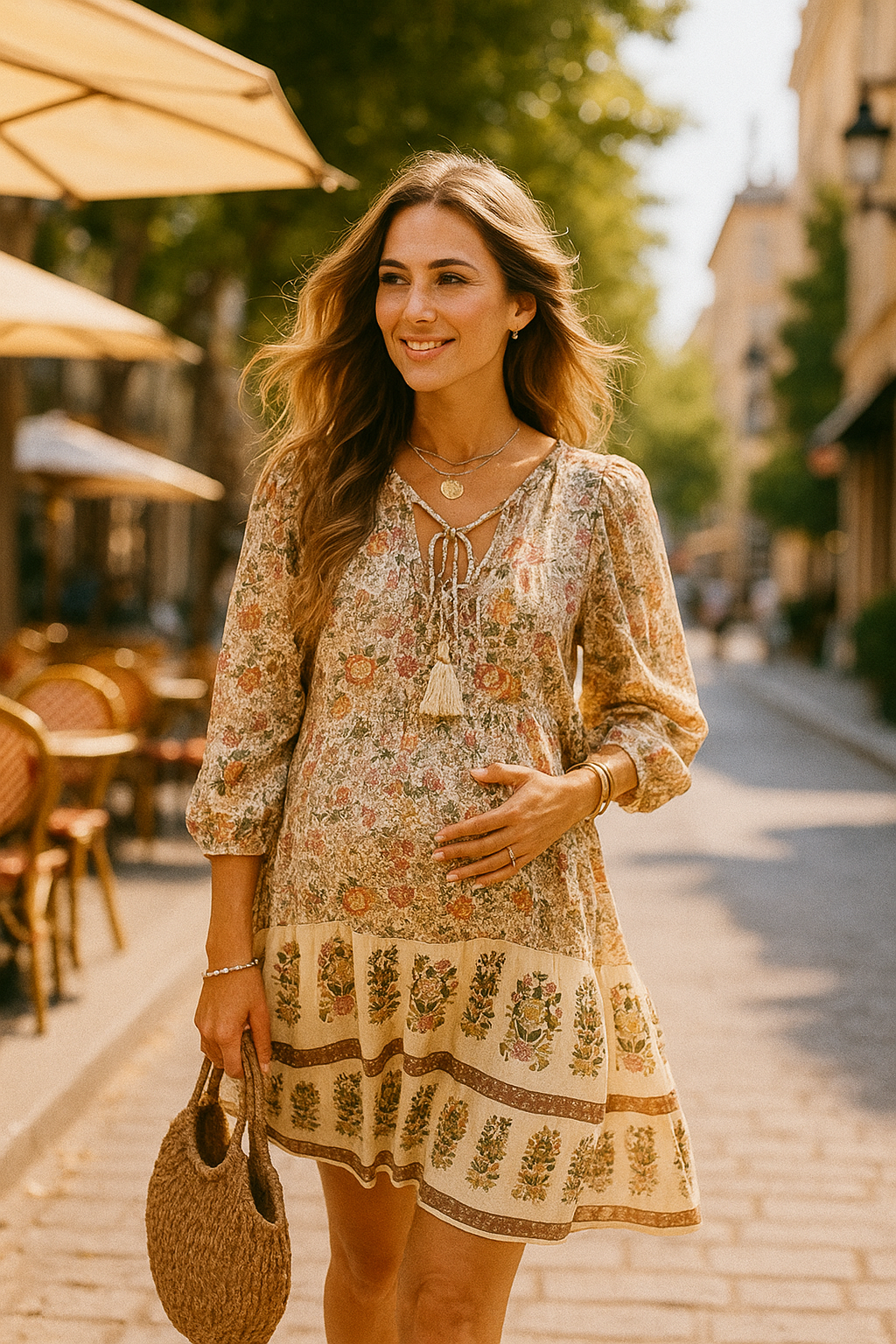 Elegant V-Neck Maxi Dress – Printed, Flowy & Effortlessly Beautiful