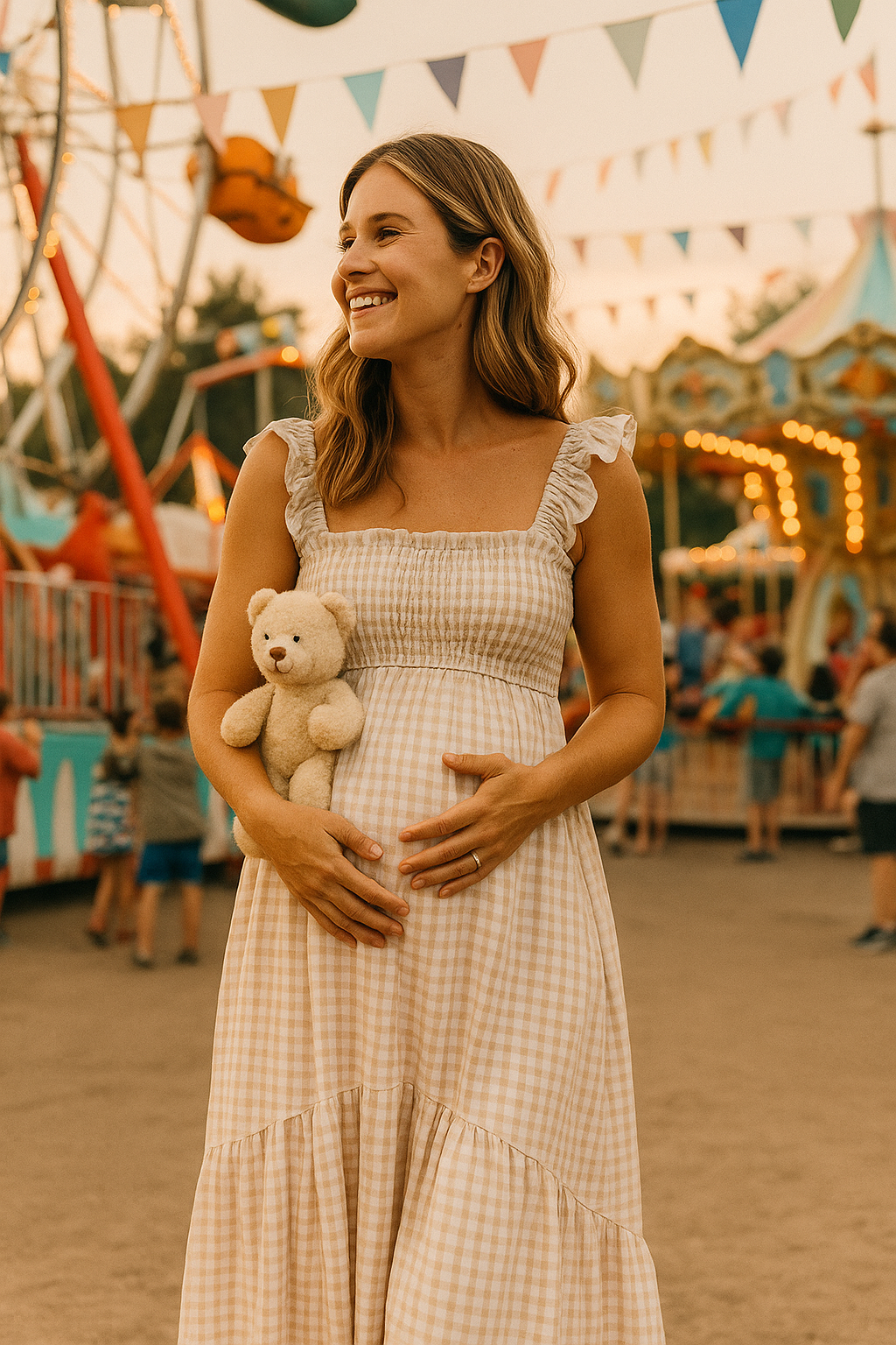 Gingham Maxi Dress – Ruffle Sleeves, Smocked Bodice & Tiered Skirt