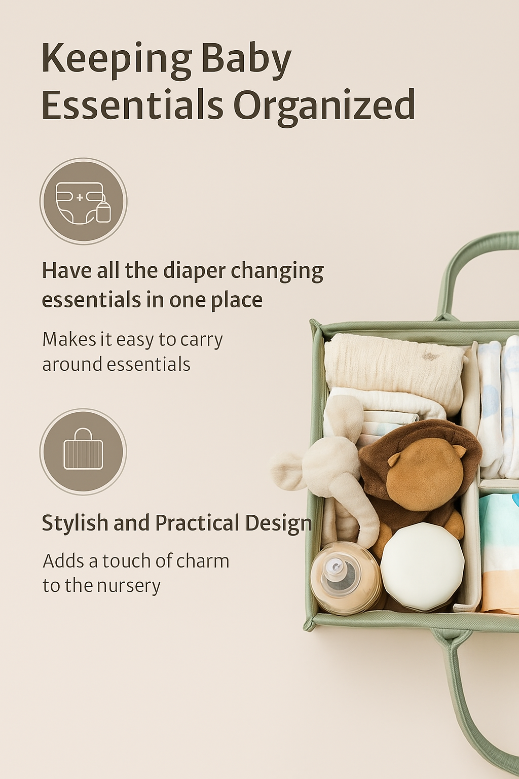 Premium Baby Diaper Bag – Stylish, Waterproof & Perfect for On-the-Go Moms
