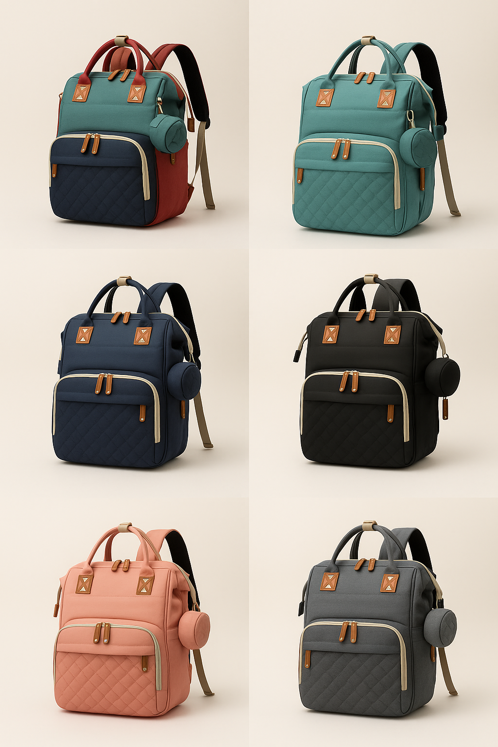 Large Capacity Waterproof Diaper Backpack with USB Port – Stylish & Versatile Baby Bag for Moms on the Go