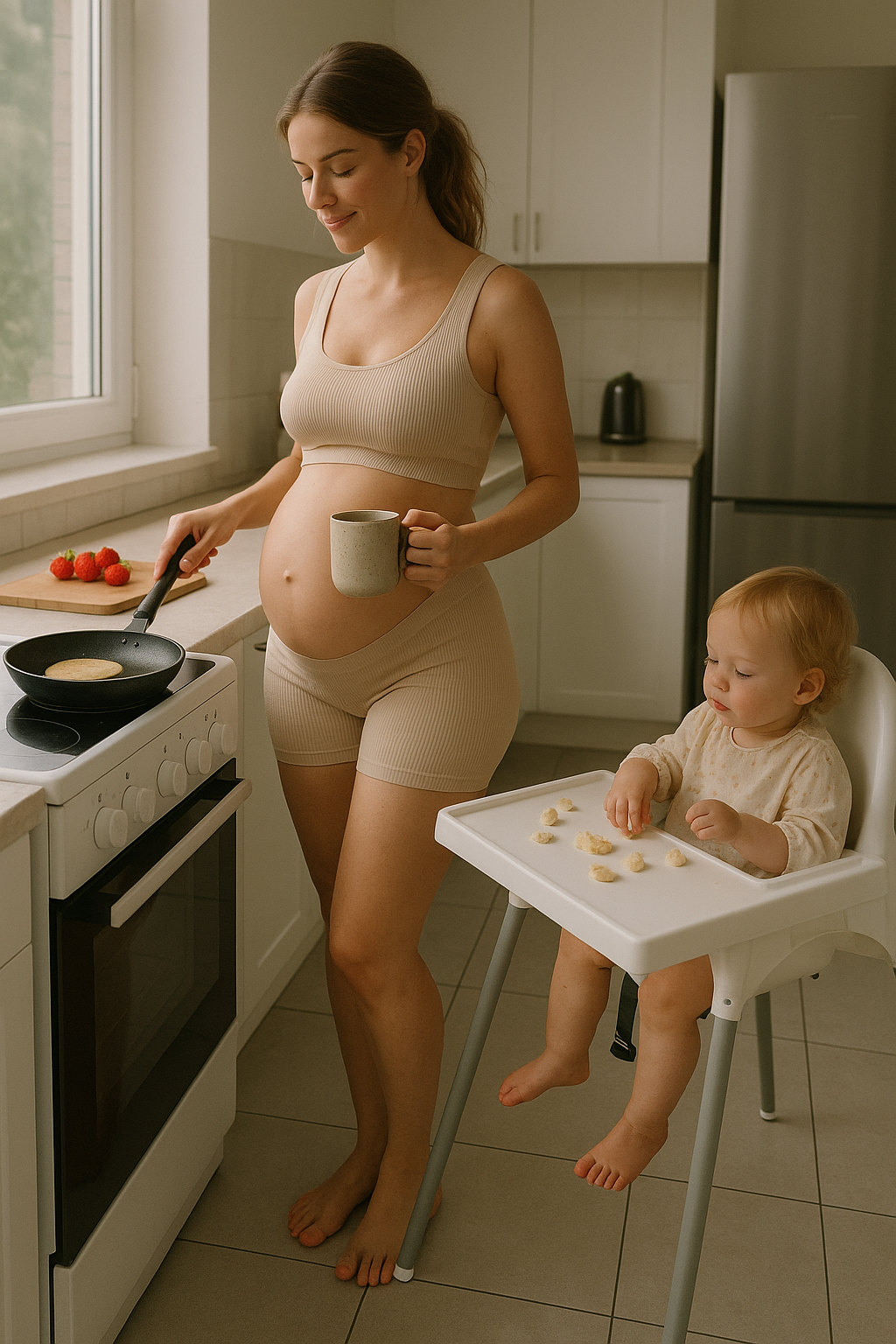 Ribbed Maternity Shorts Support for Postpartum