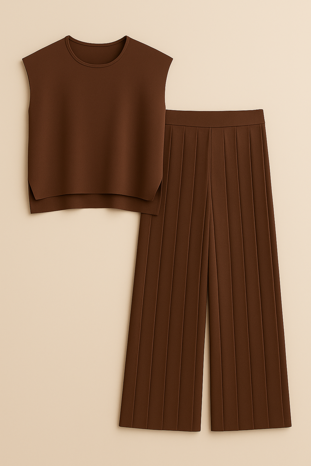 Evani Knit Set Warm Caffe