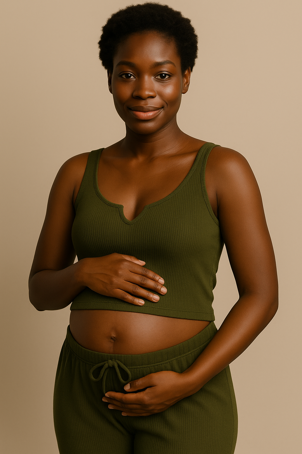 Maternity Pajama Set Sleeveless Top Elastic Waist Pants