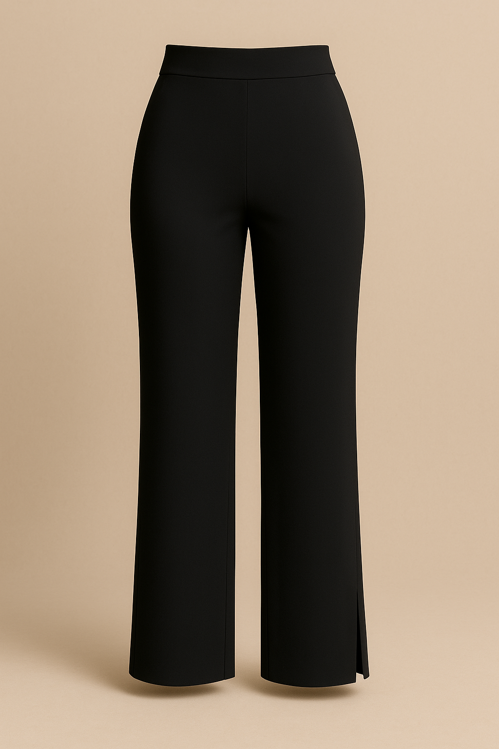 Soft Flare Yoga Pants with Side Splits Black