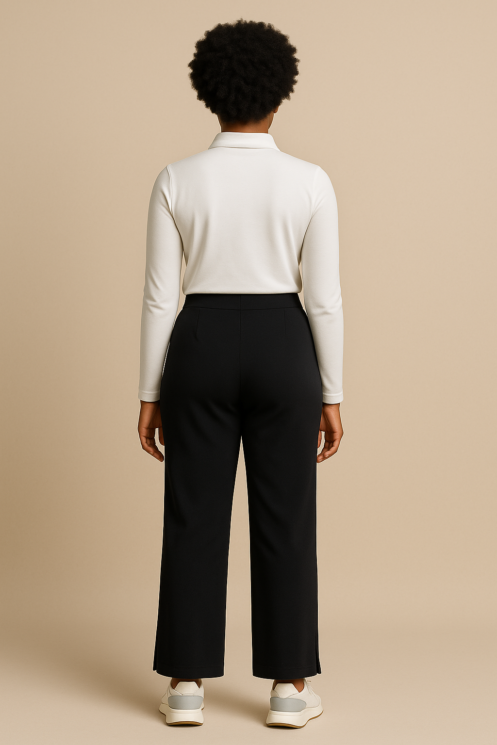 Soft Flare Yoga Pants with Side Splits Black