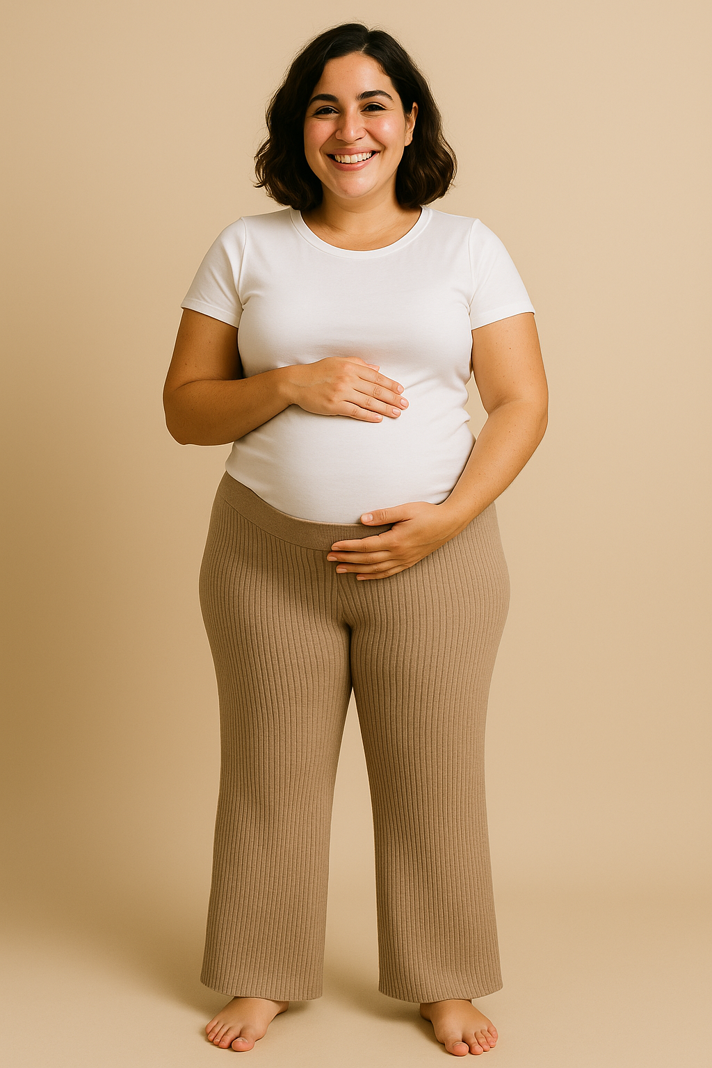 Maternity Wide Leg Trousers Soft Stretch Waistband