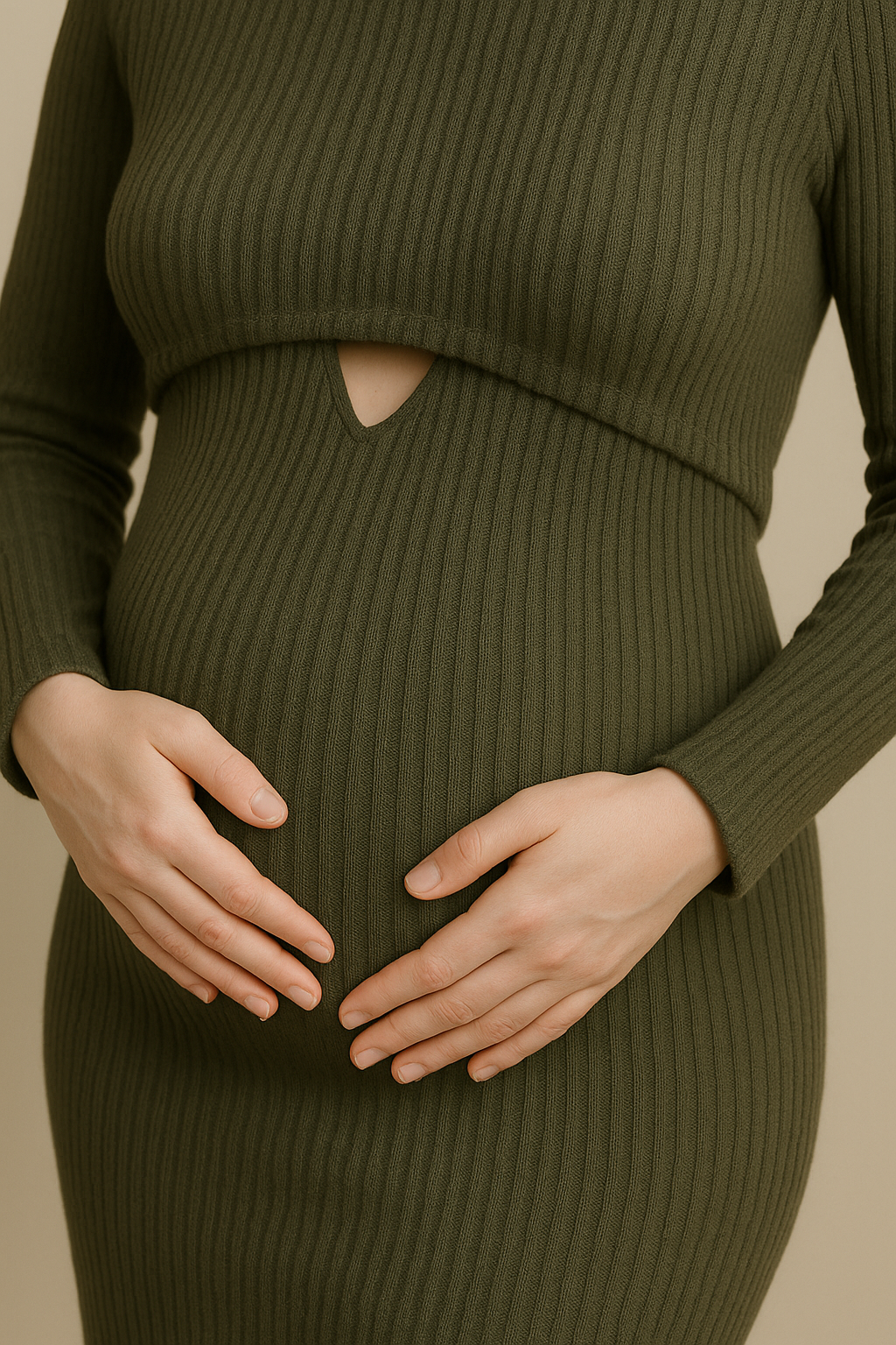 Embrace Knit Maternity & Nursing Dress with Lift-Up Access