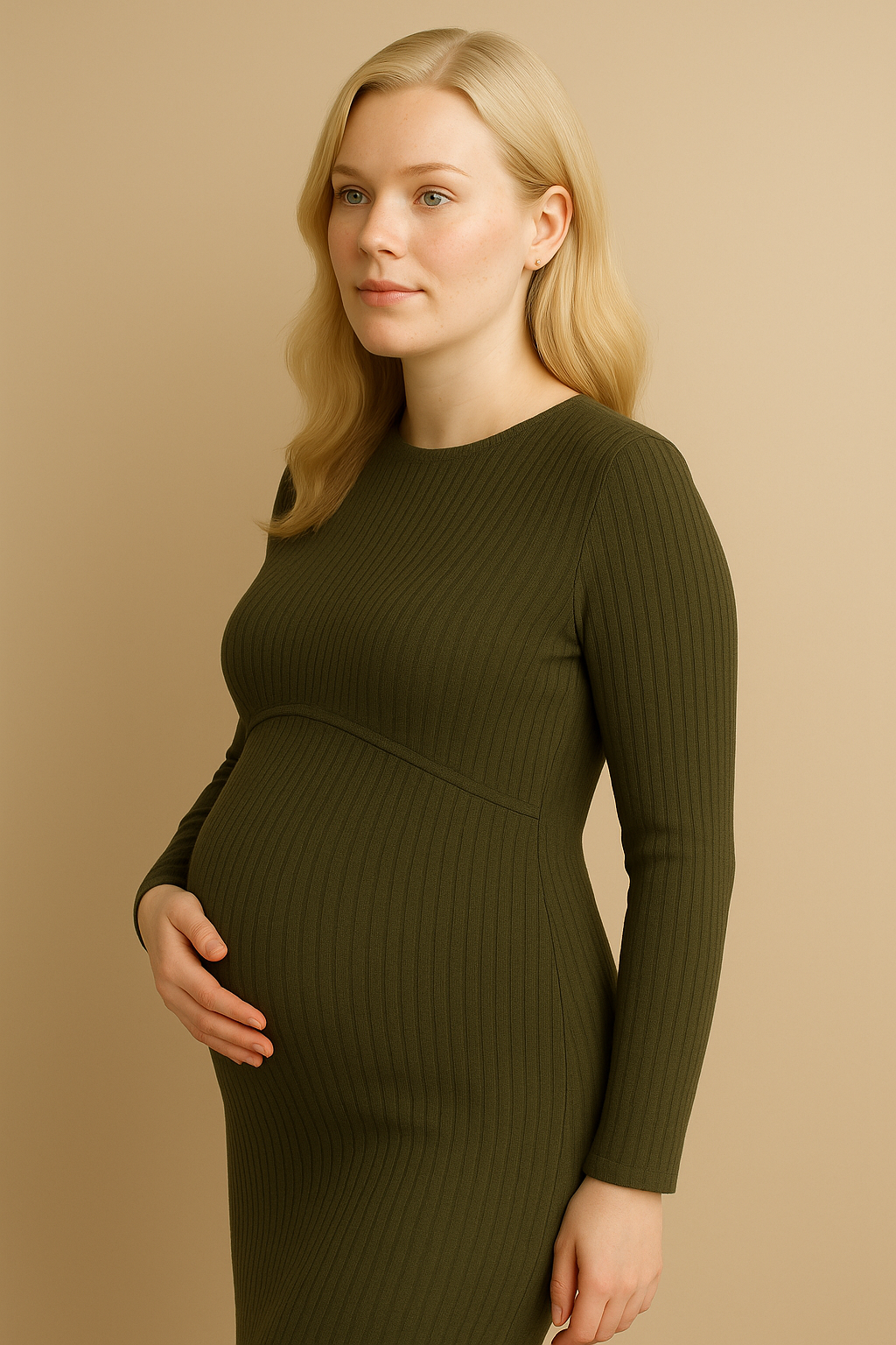 Embrace Knit Maternity & Nursing Dress with Lift-Up Access