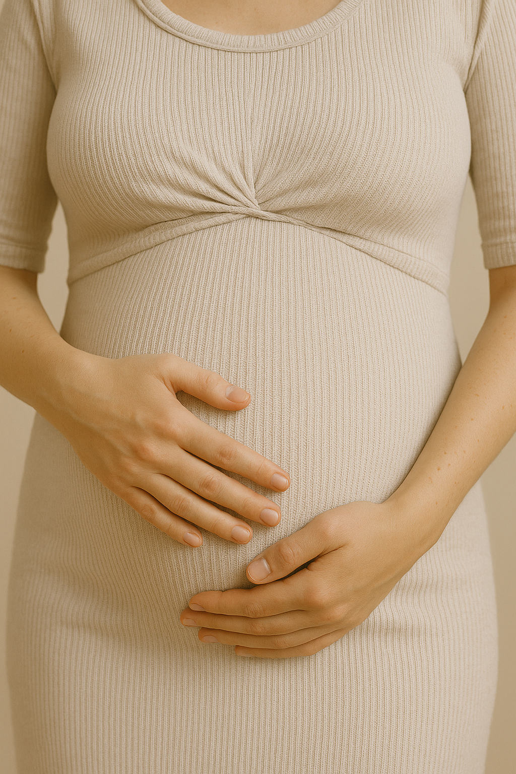 Apricot Knit Maternity Midi Soft Wool Blend