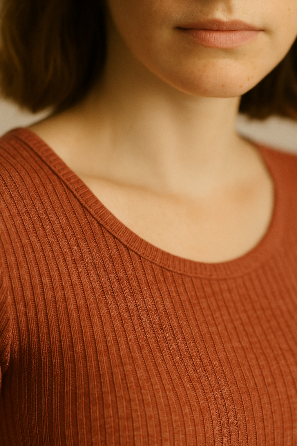 Rust Knit Maternity Midi Soft Wool Blend
