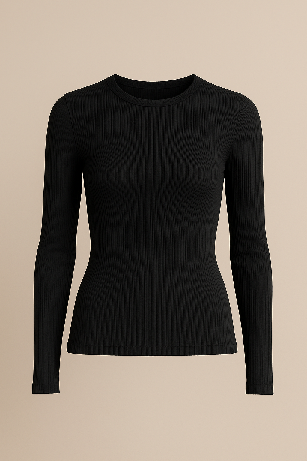 Long Sleeve Teaser Top with Ruching Stretchy Black