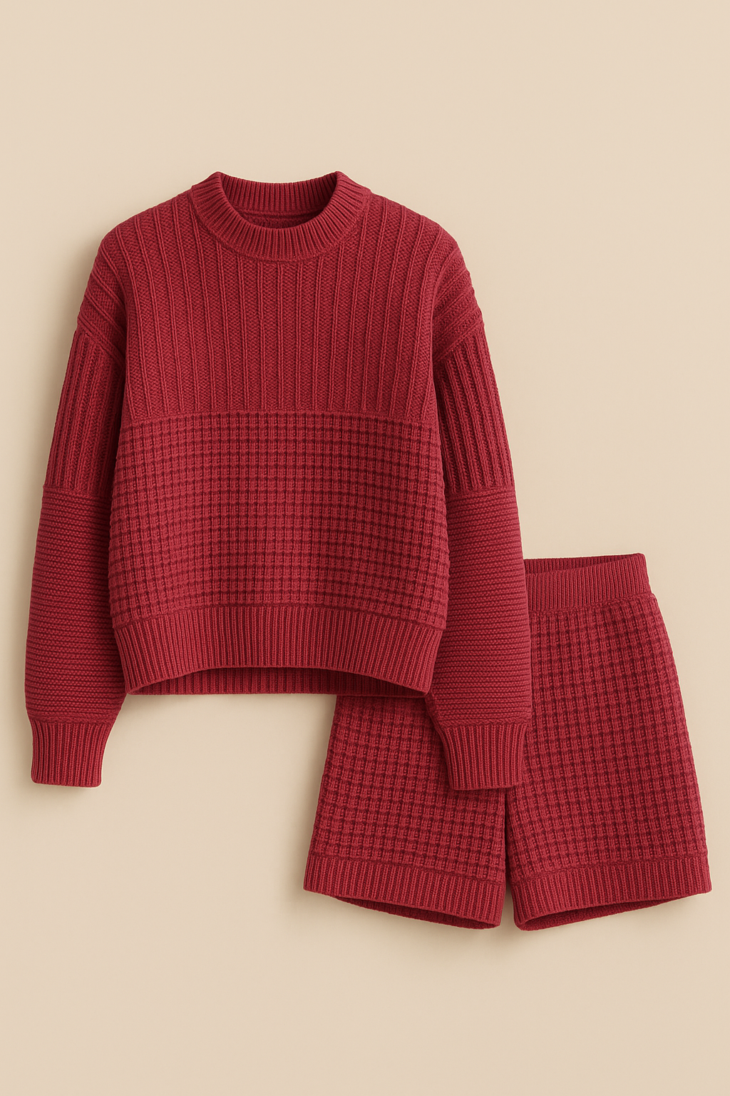 Raspberry Organic Cotton Sweater Oversized Eco Friendly Set