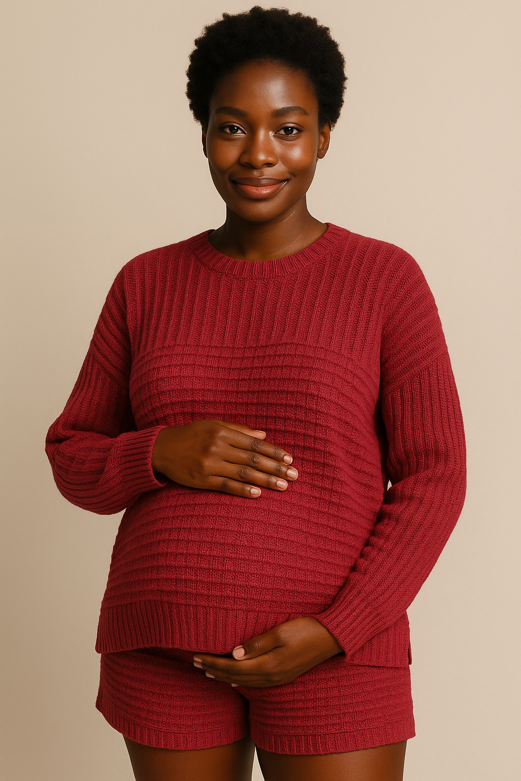 Raspberry Organic Cotton Sweater Oversized Eco Friendly Set